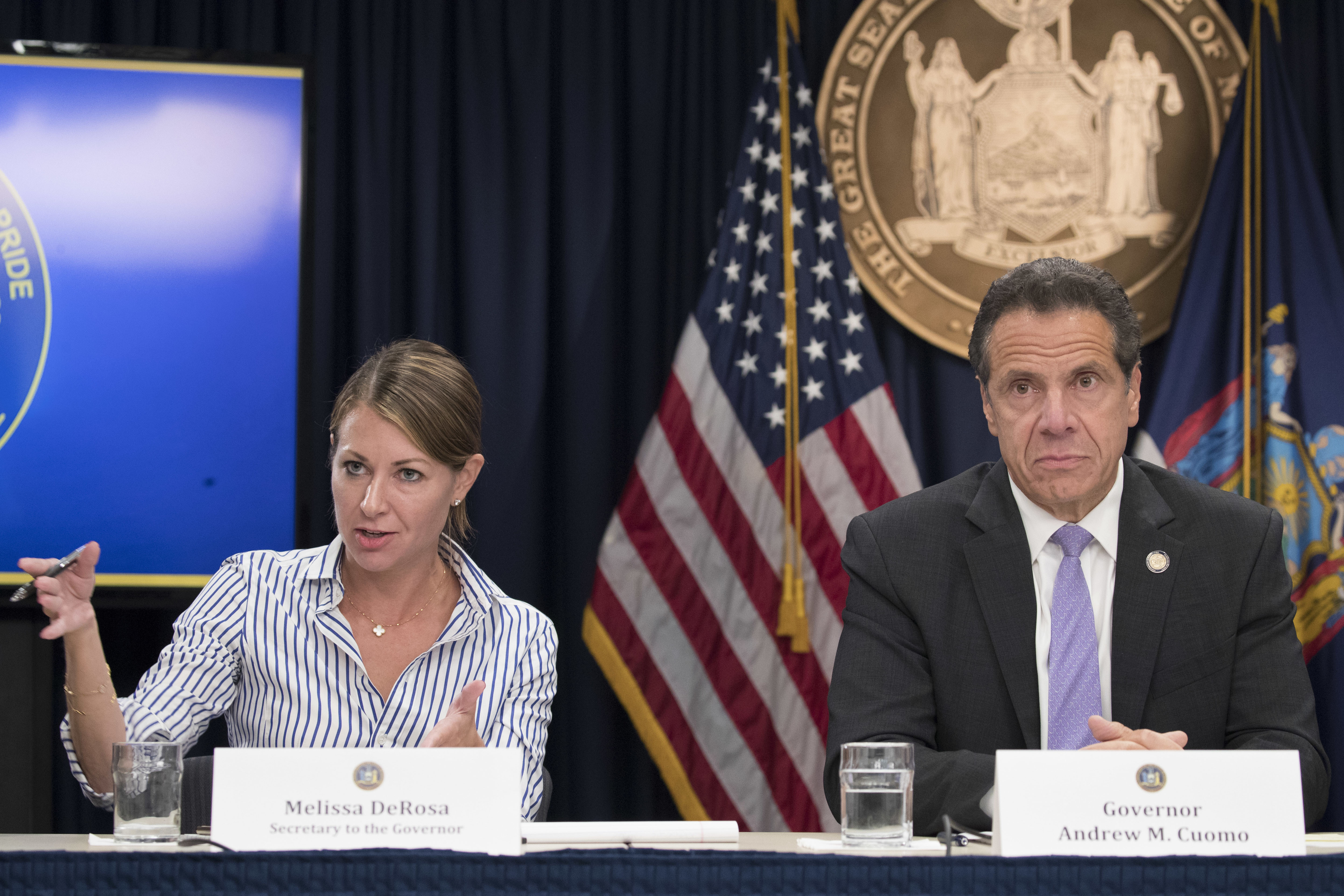 Secretary to the Governor Melissa DeRosa, left, told state lawmakers that Cuomo’s administration held off on providing them data on nursing home deaths out of fear of how the Trump administration might use the figures