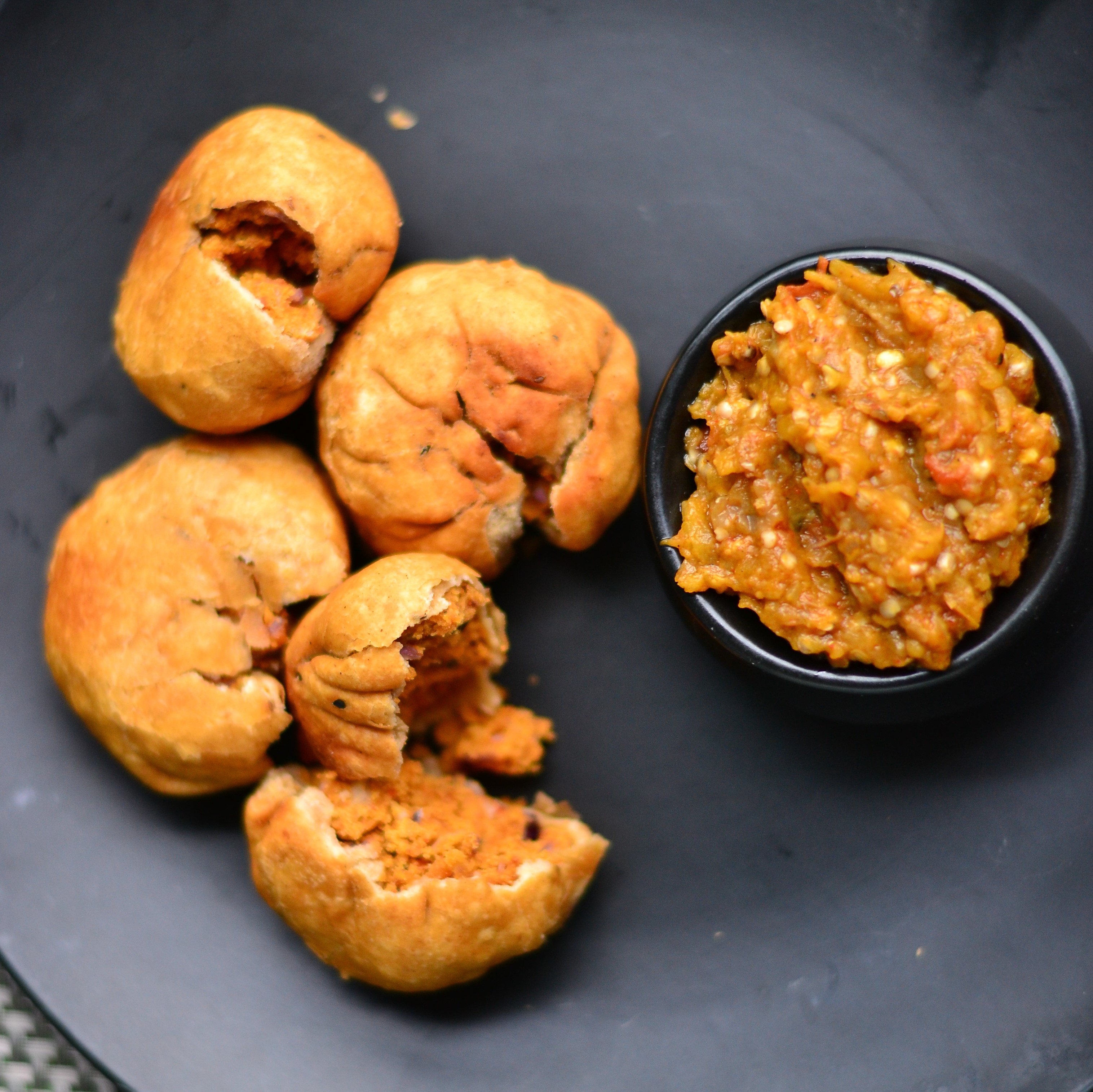 Litti Choka is a staple dish of Bihar in India. Indentured slaves from there introduced the ‘choka’ (the relish) to the Caribbean Islands where it is still eaten today
