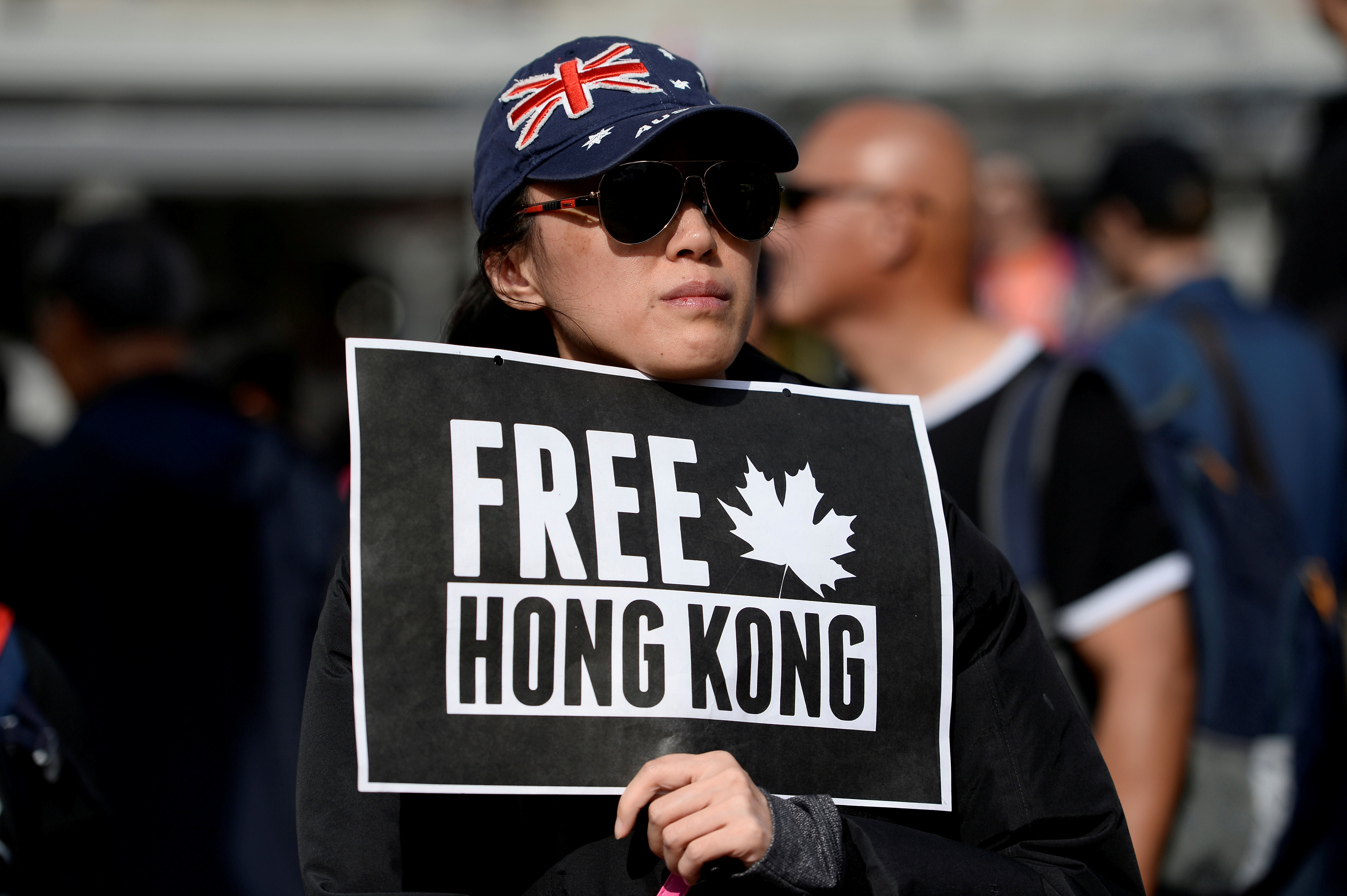 Supporters hold a rally in solidarity with Hong Kong protesters, in Vancouver, British Columbia, in September 2019 [File: Jennifer Gauthier/Reuters]