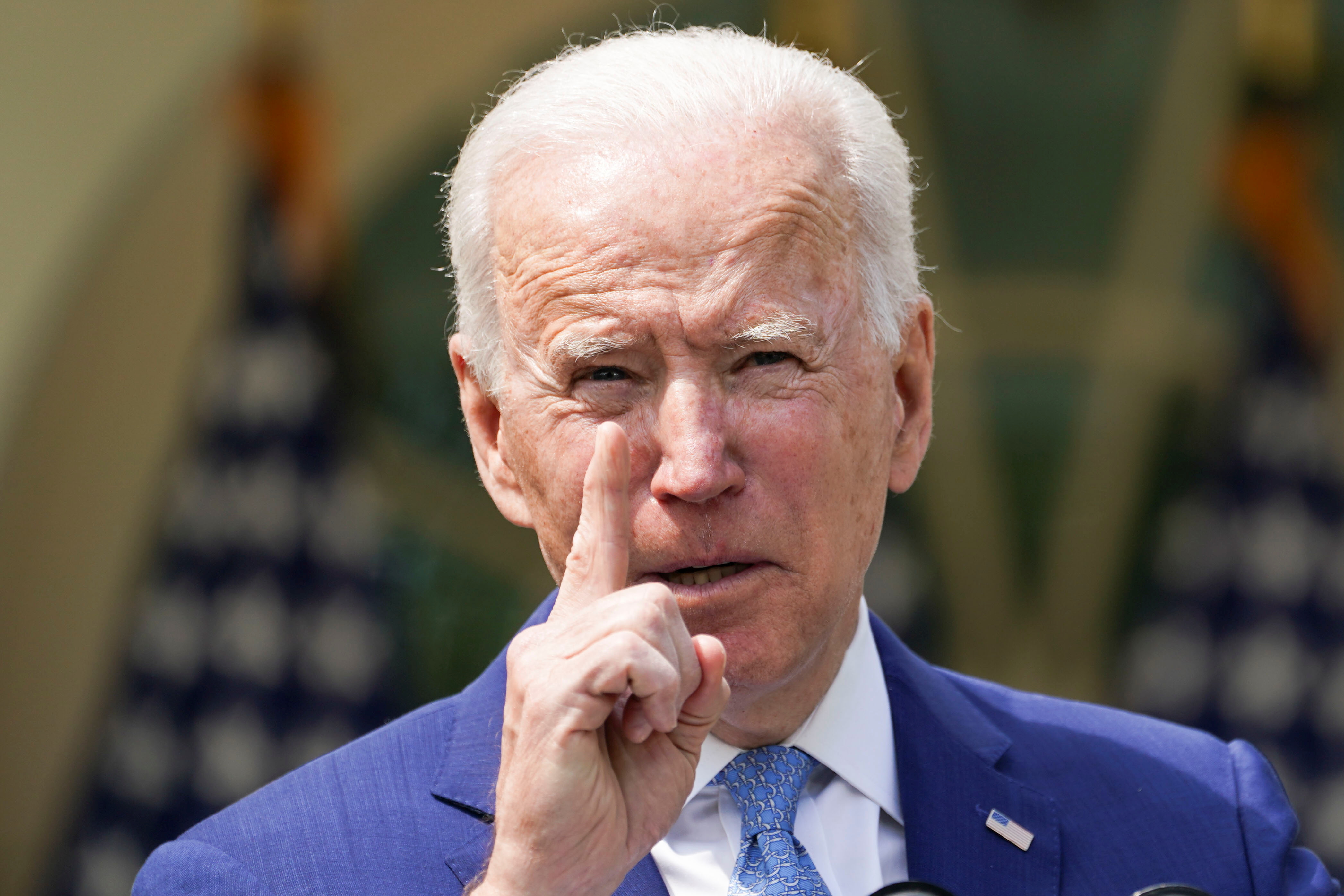 Joe Biden called for unity in his January inaugural address, but political divisions in the US are as deep as ever [Kevin Lamarque/Reuters]