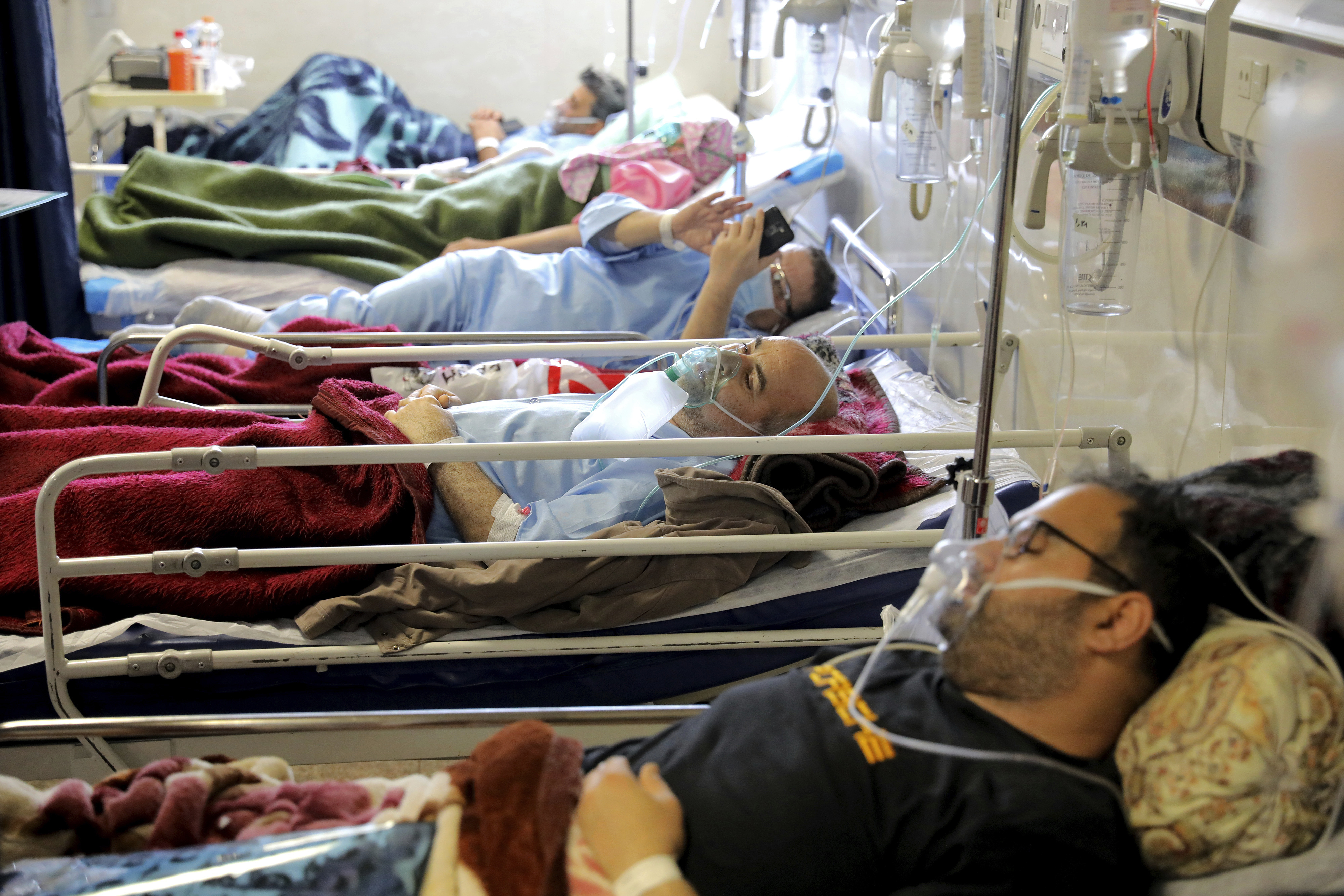 COVID-19 patients are treated at the Shohadaye Tajrish Hospital in Tehran
