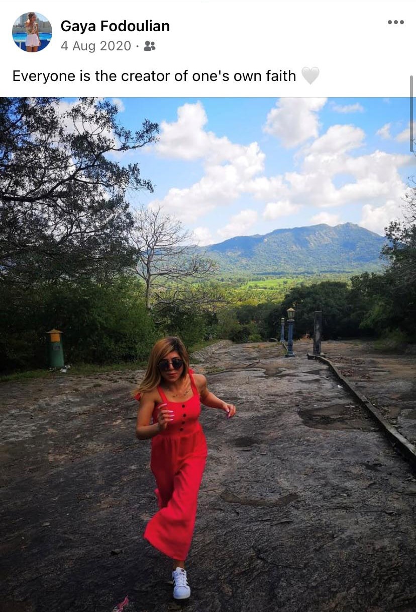 Gaïa Fodoulian’s August 4 Facebook post, the last one before she died in the blast