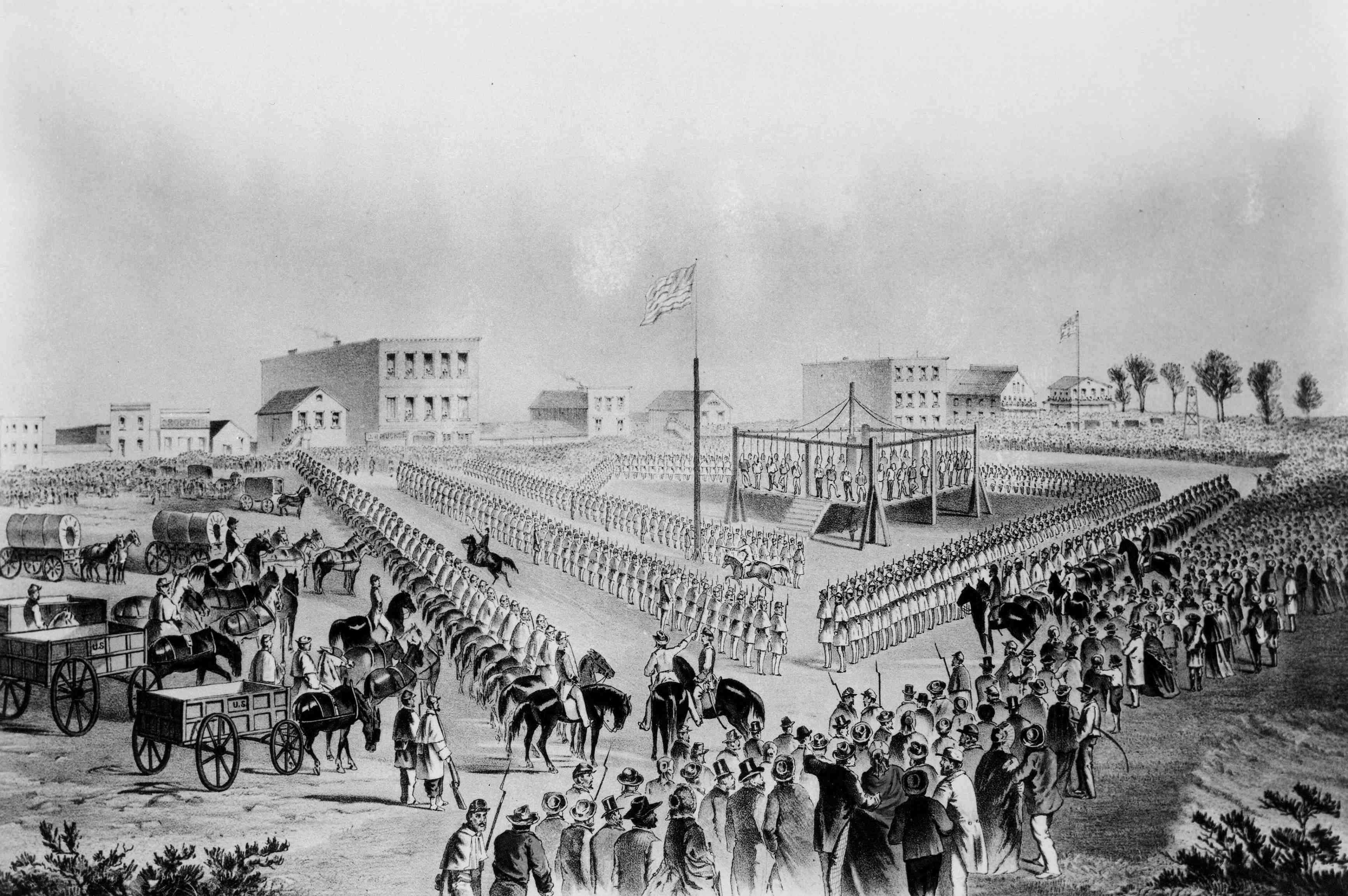 The execution of 38 Dakota men in Mankato, Minnesota on December 26, 1862