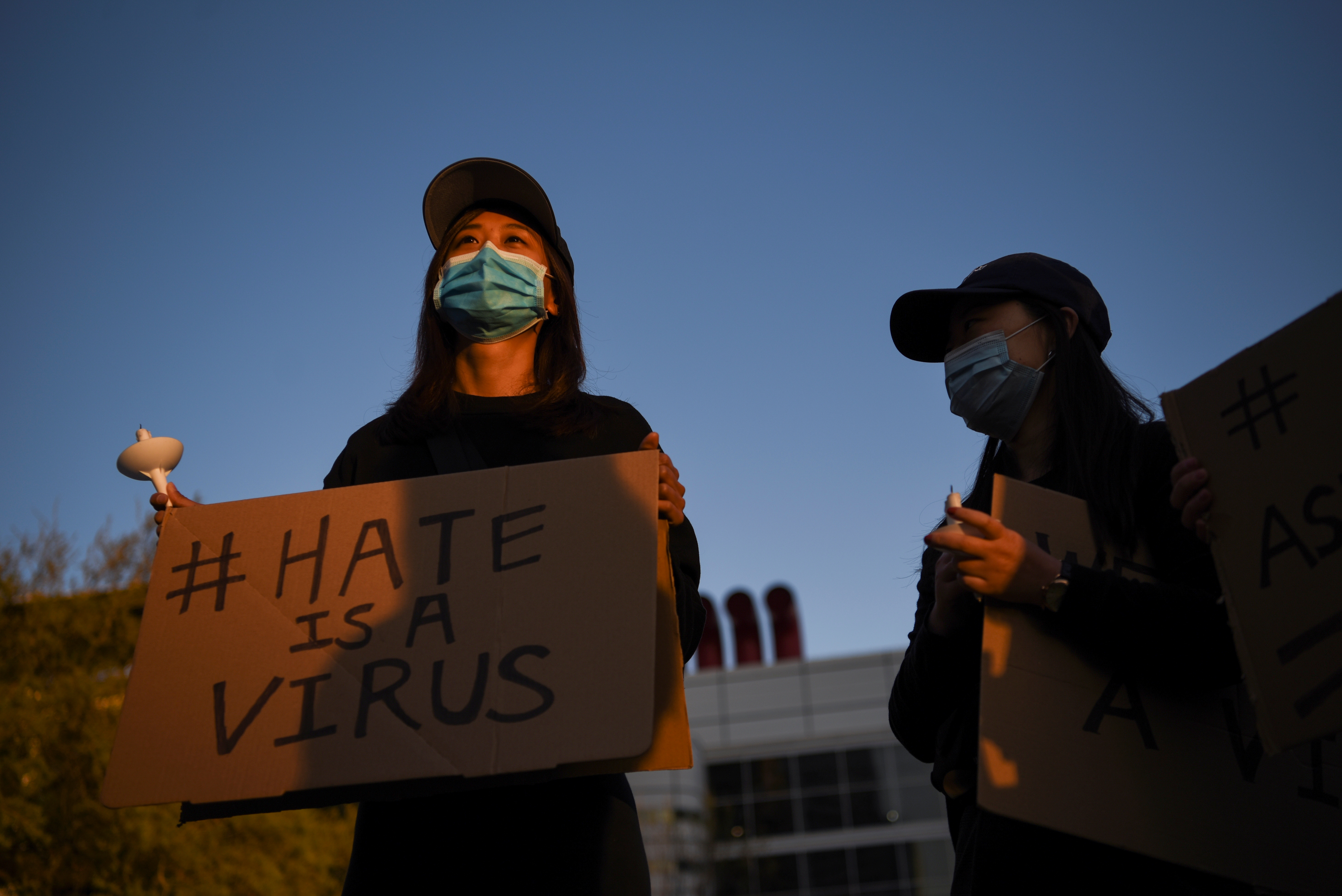 People protesting after the deadly shootings in Georgia and against violence targeting Asian Americans, in Houston, Texas, US