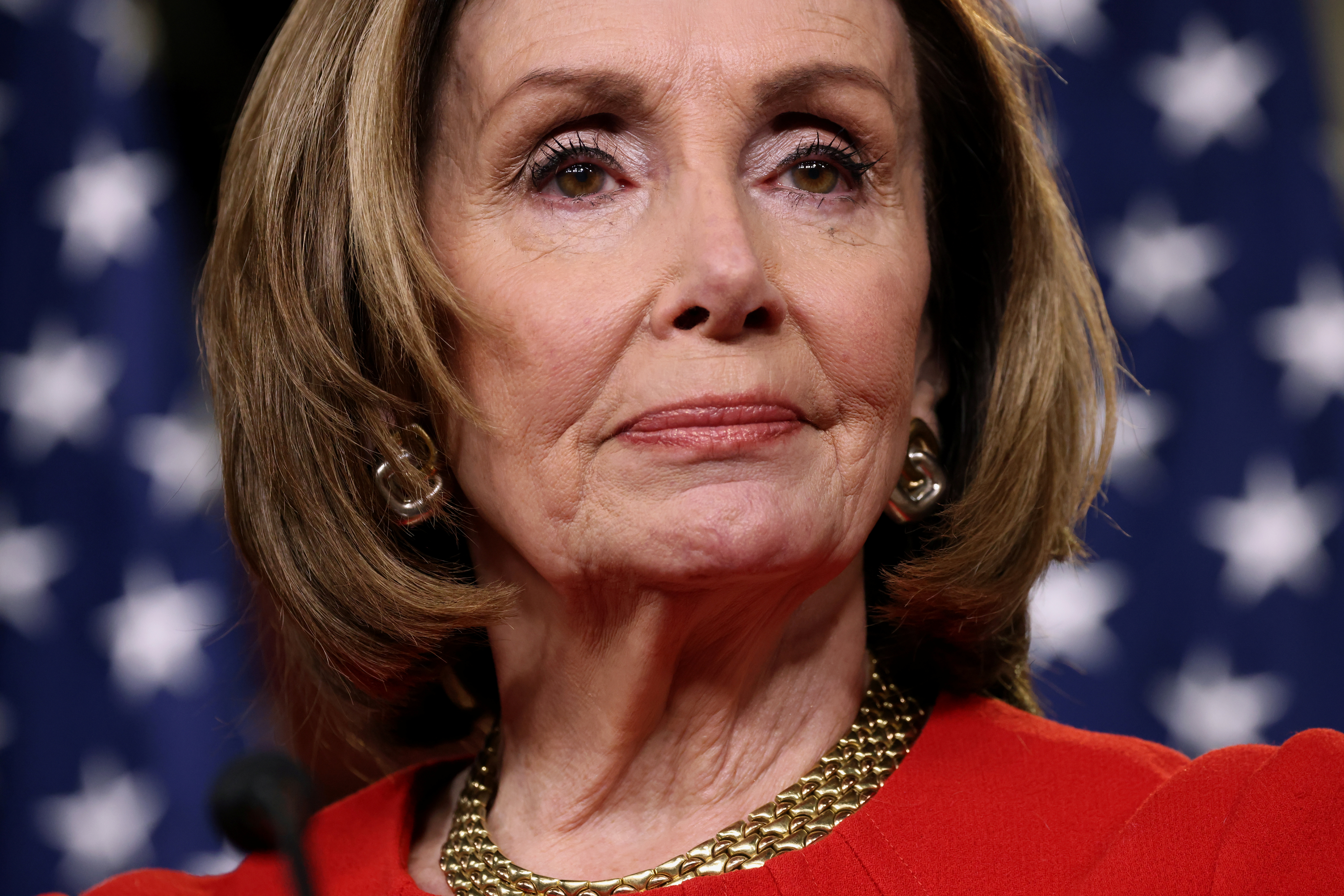 House Speaker Nancy Pelosi holds her weekly press conference in the United States Capitol in Washington, DC, US