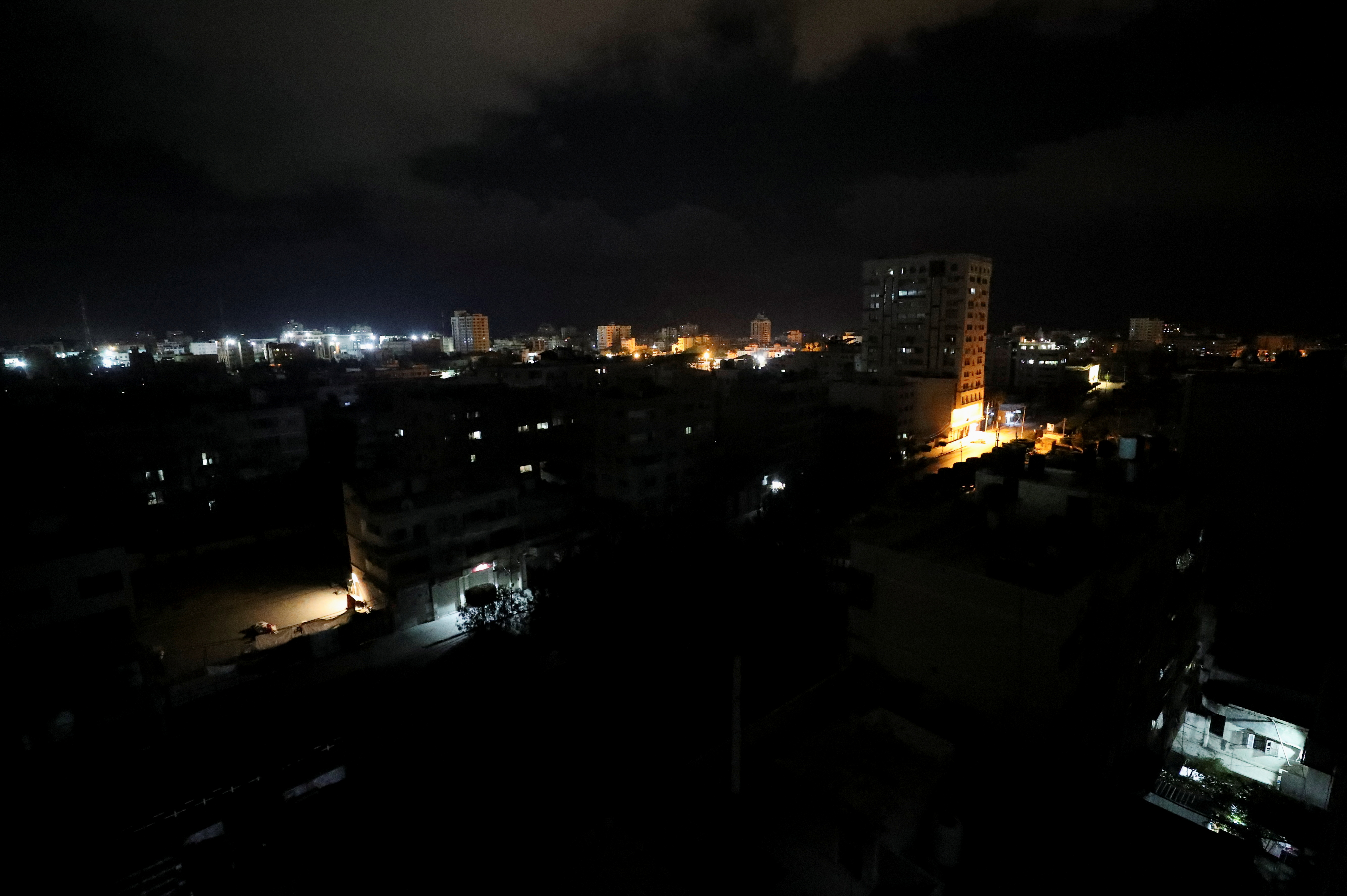 A general view of Gaza before the start of the ceasefire