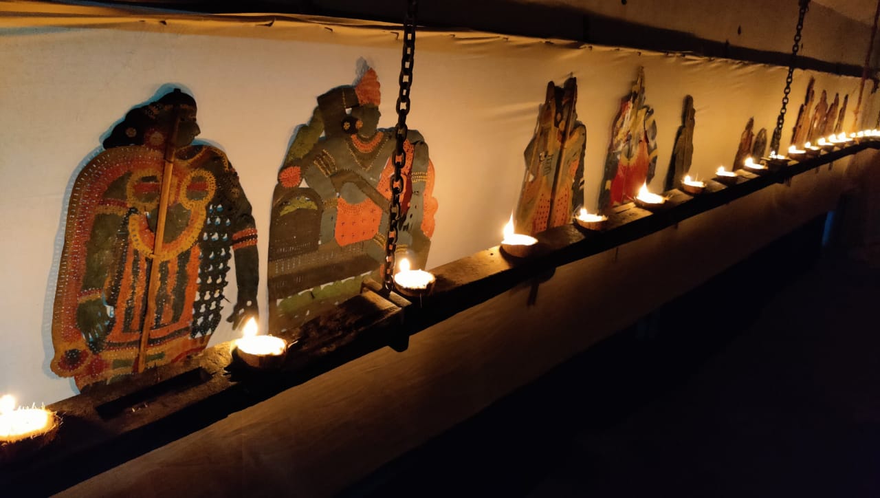A view of the puppets from behind the screen [Photo courtesy of Sajeesh Pulavar]