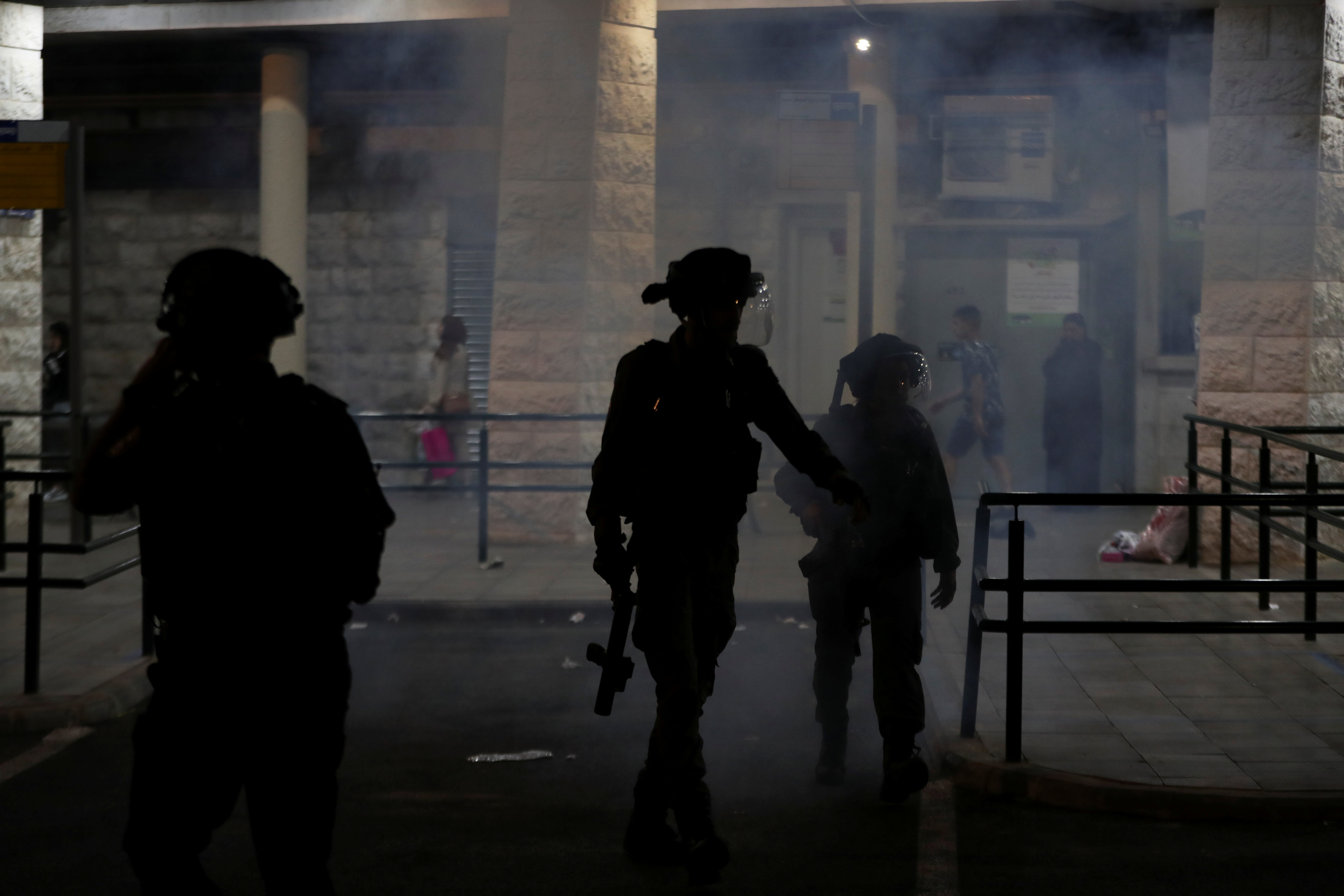 Israeli forces patrol near Jerusalem’s Old City on May 9