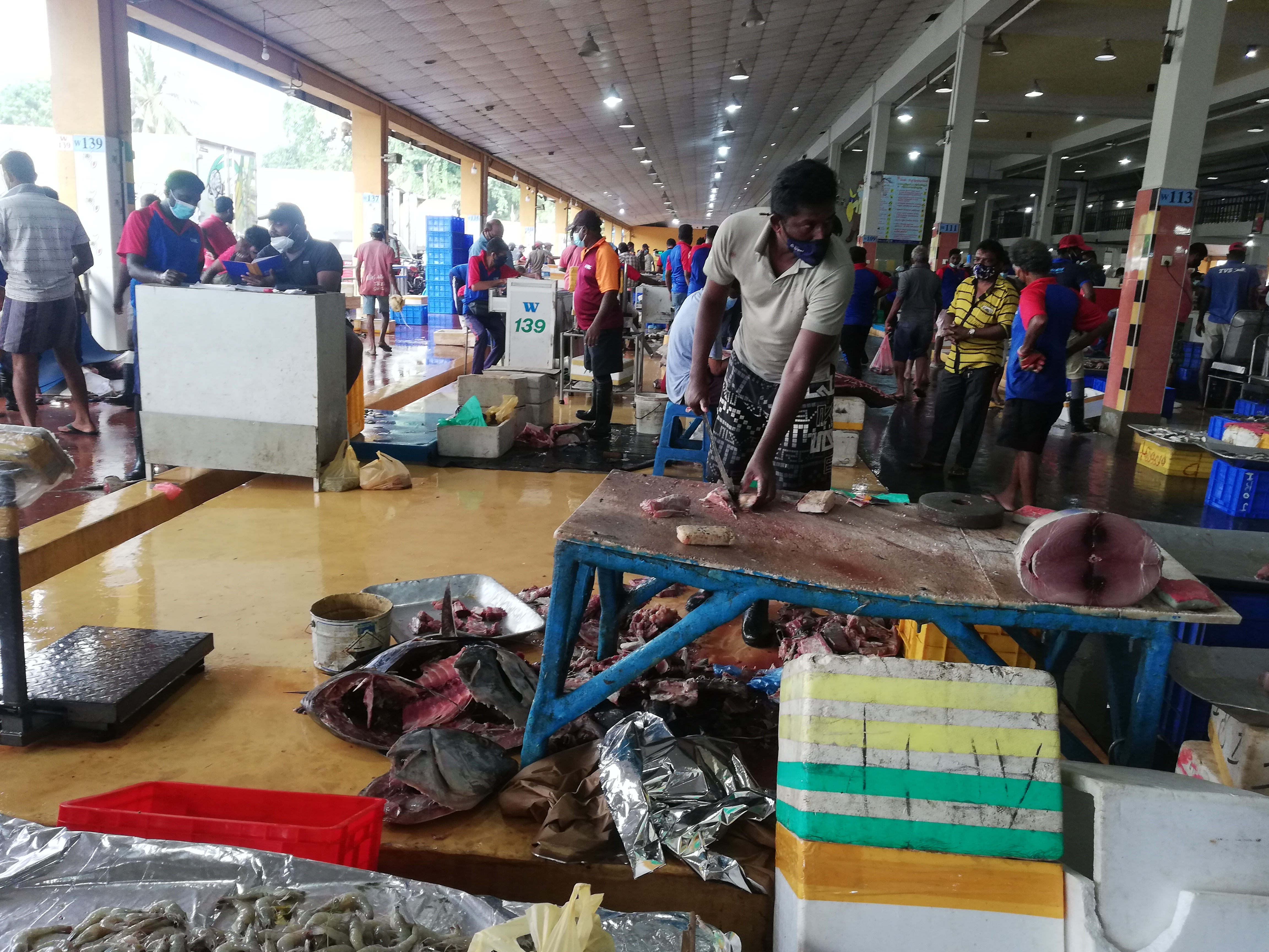 Peliyagoda fish market where a COVID-19 outbreak took place last year