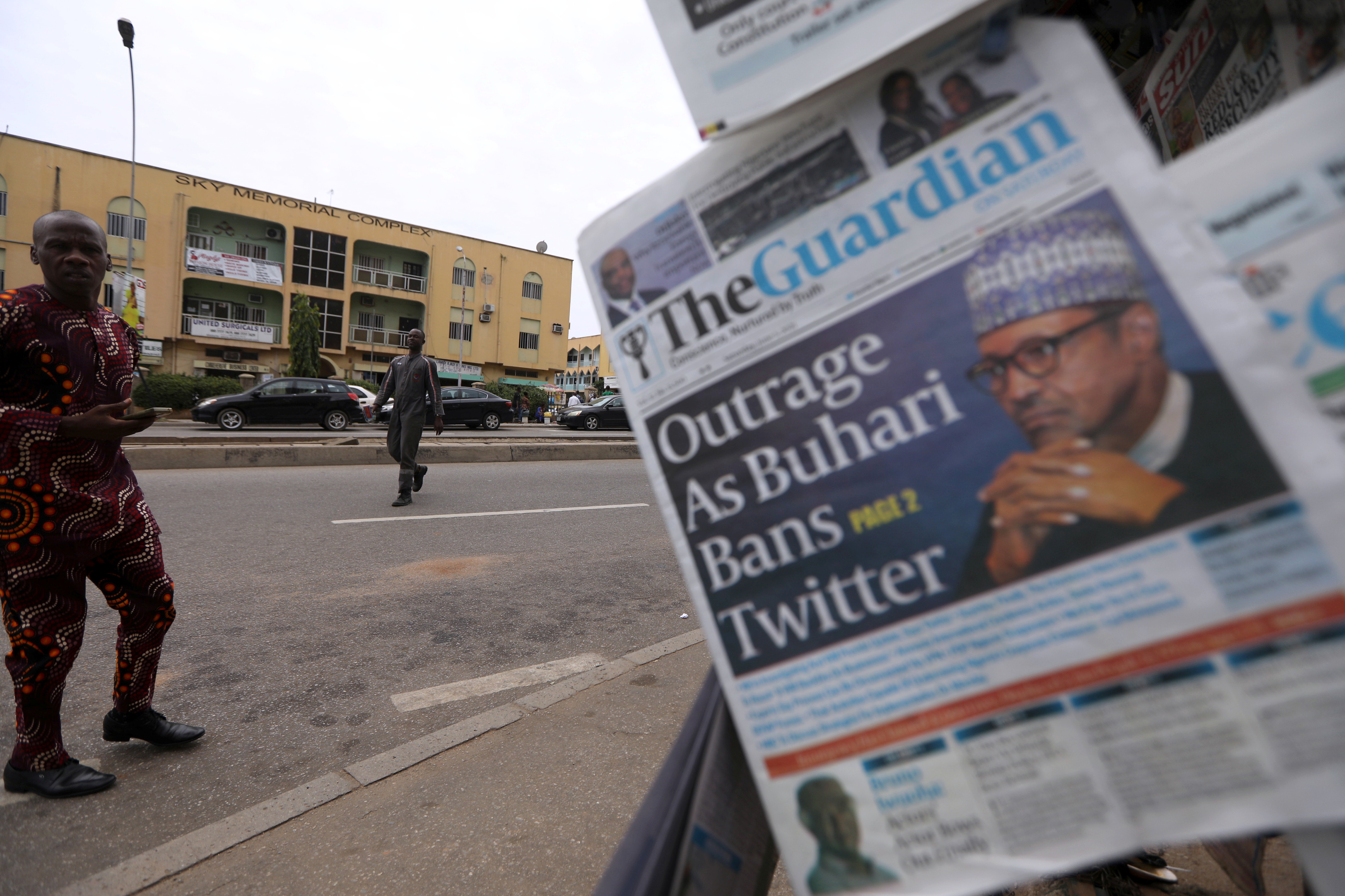 The Twitter suspension came two days after the social media giant deleted a tweet from President Buhari’s account for violating its rules [Afolabi Sotunde/Reuters]