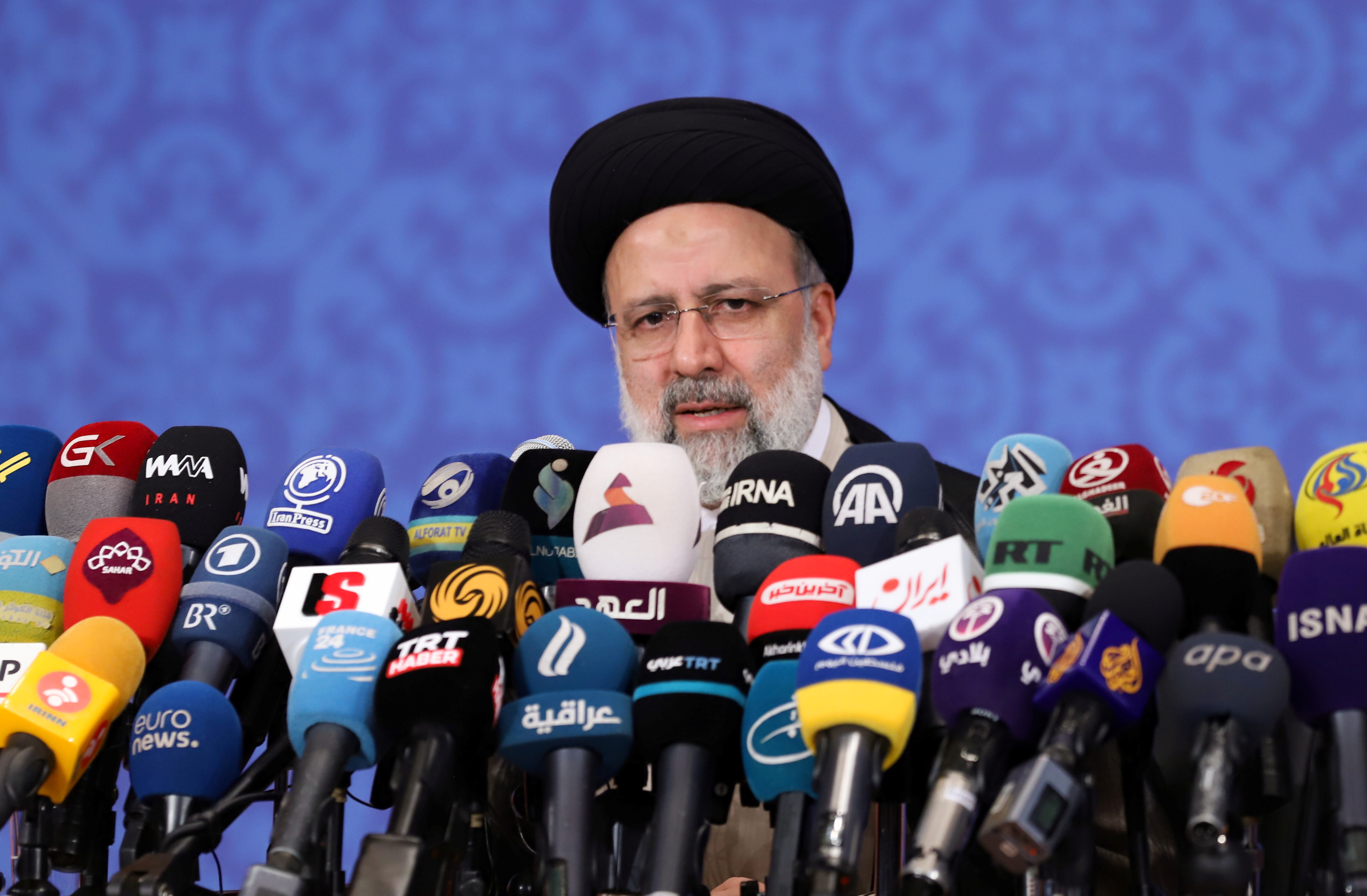 Iran’s President-elect Ebrahim Raisi speaks during a news conference in Tehran, Iran June 21, 2021