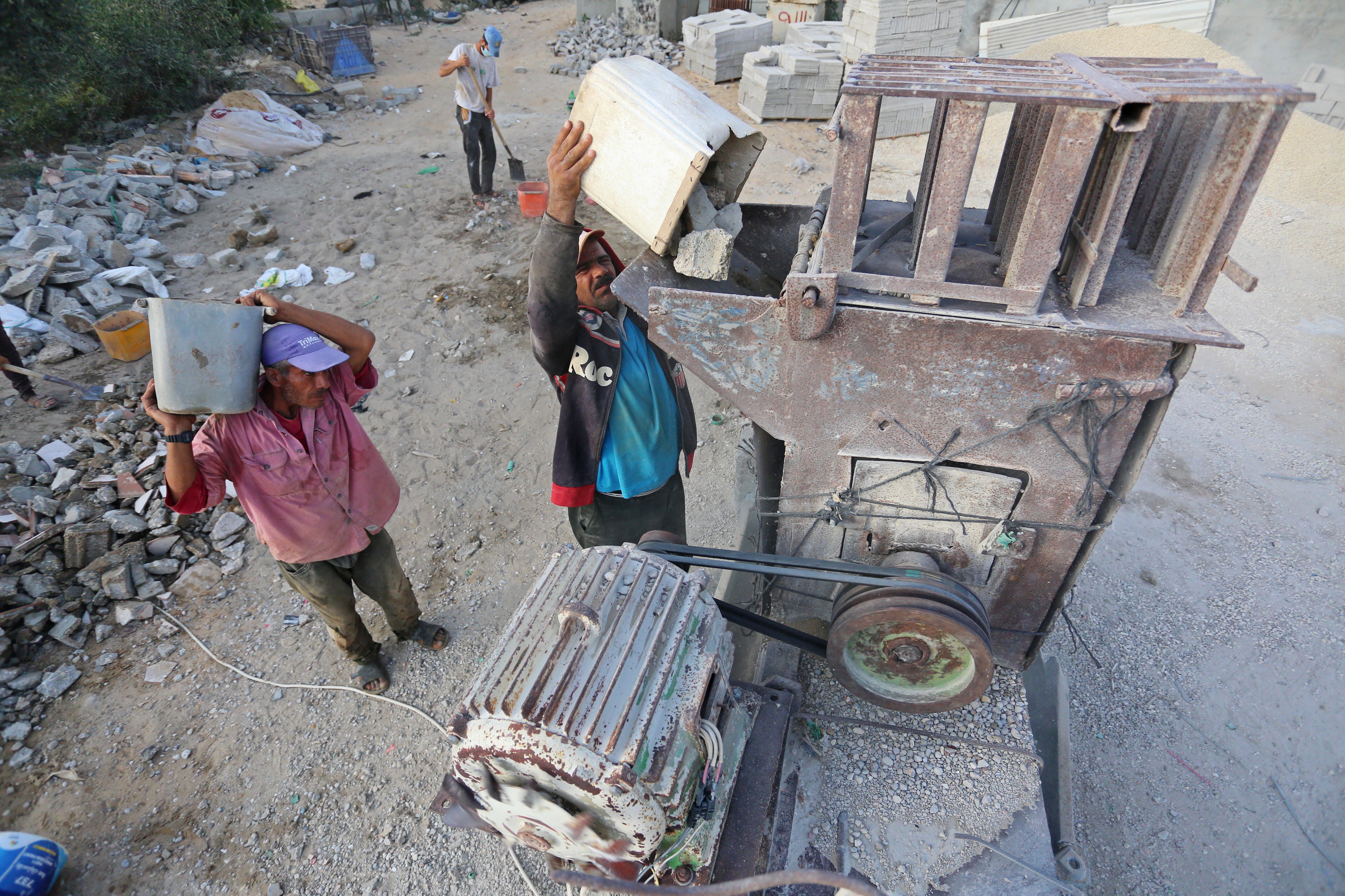 Wreckage is filtered then crushed to mark two types of a weaker quality of gravel