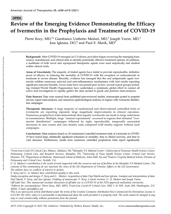 The American Journal of Therapeutics article shared by Dr Manoj Luthra [Al Jazeera]