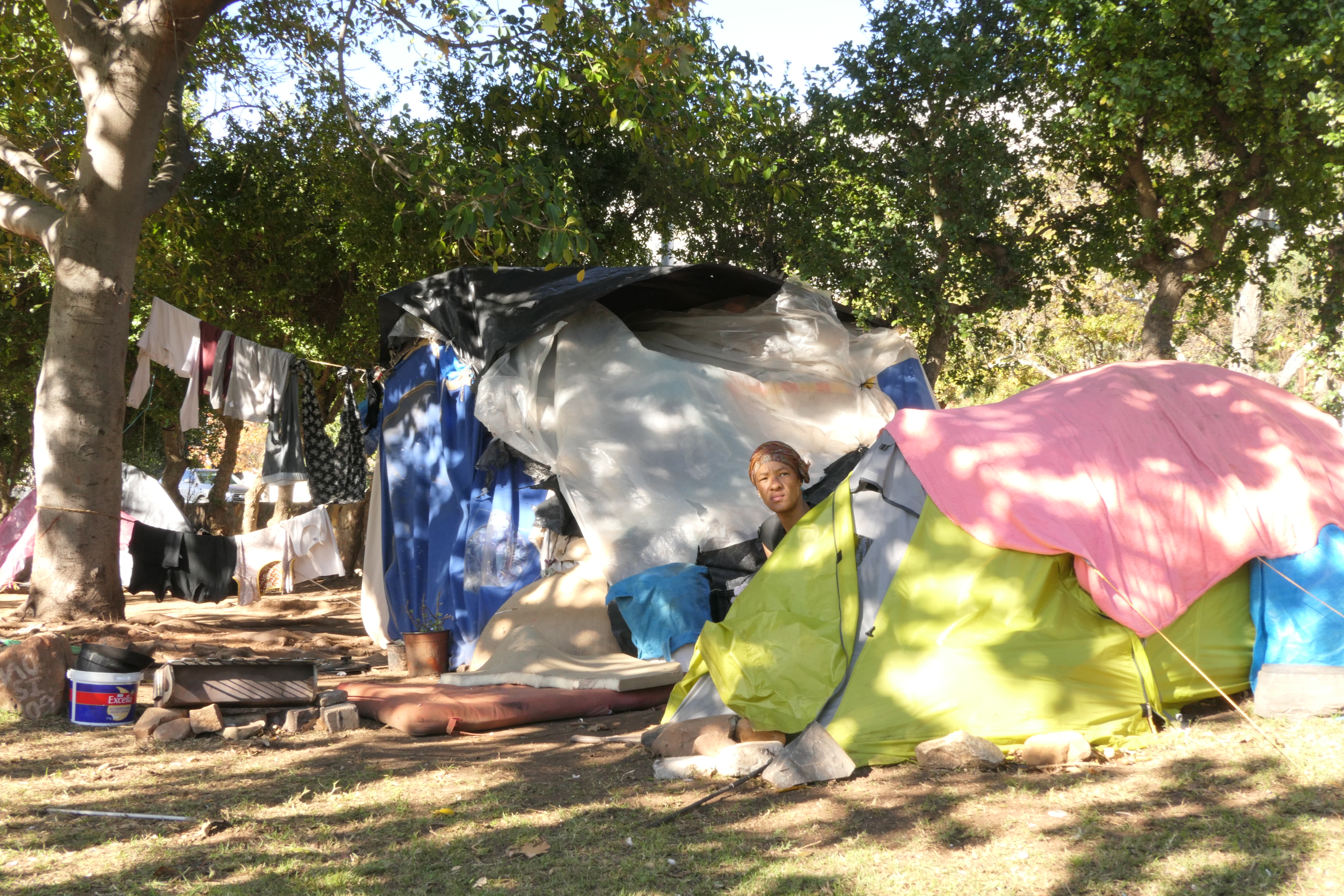 Homeless residents of Cape Town say that law enforcement agencies regularly rip plastic sheeting from their tents, exposing them to the harsh winter elements