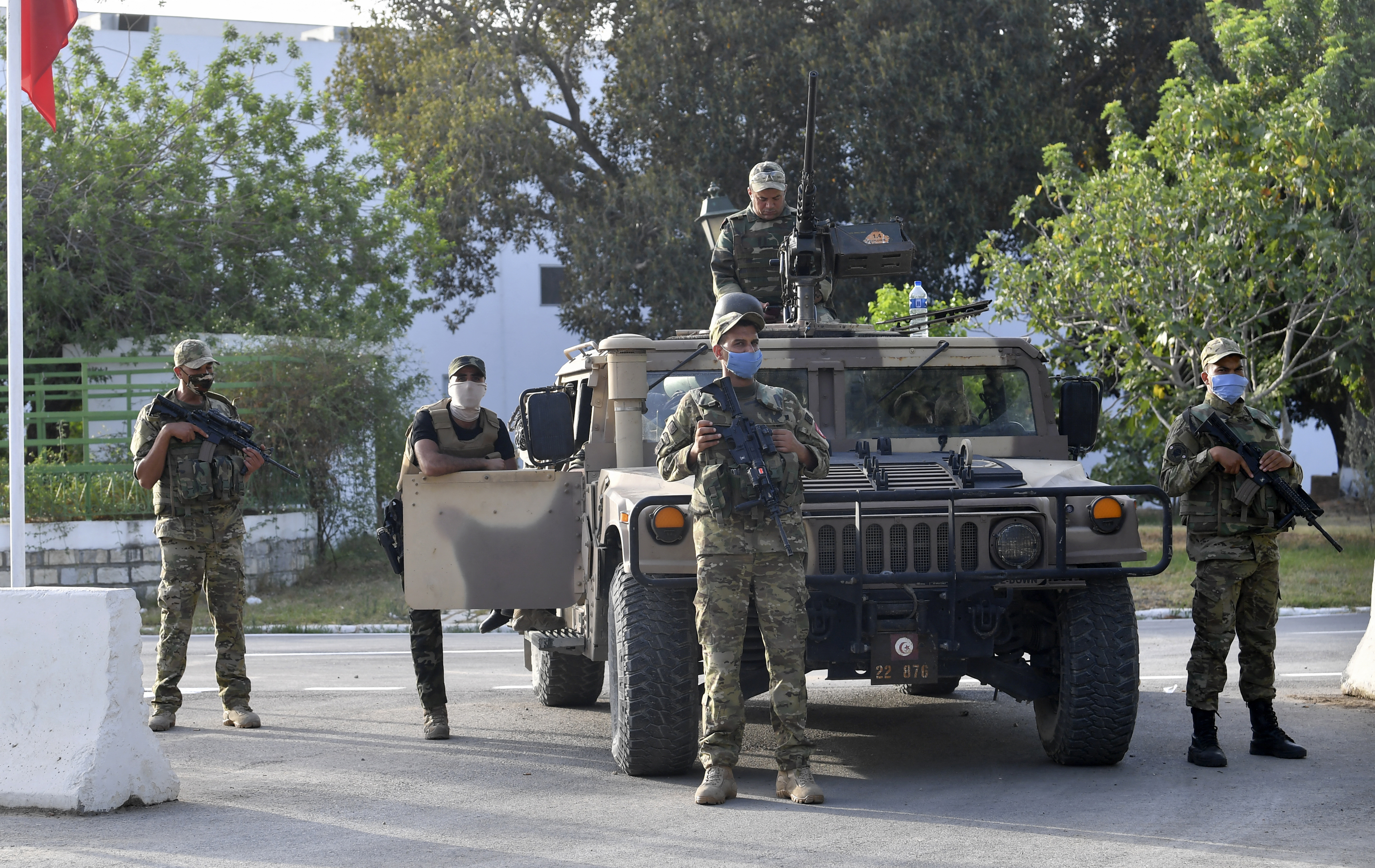 Tunisian soldiers cordon-off the Parliament in the capital Tunis on July 26, 2021, following a move by the President to suspend the country’s parliament and dismiss the Prime Minister