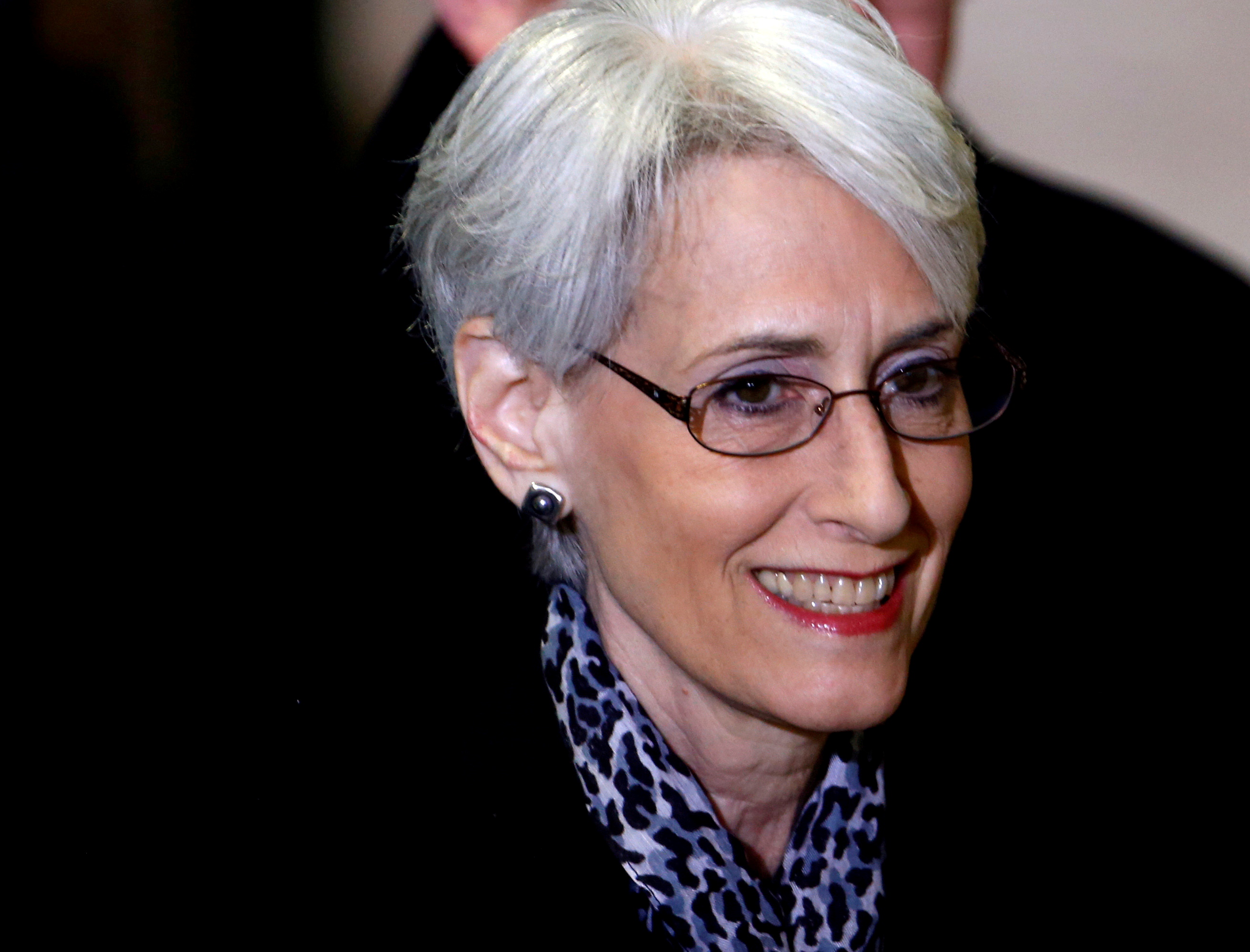 Wendy Sherman arrives for a meeting on Syria at the United Nations European headquarters in Geneva, February 13, 2014.