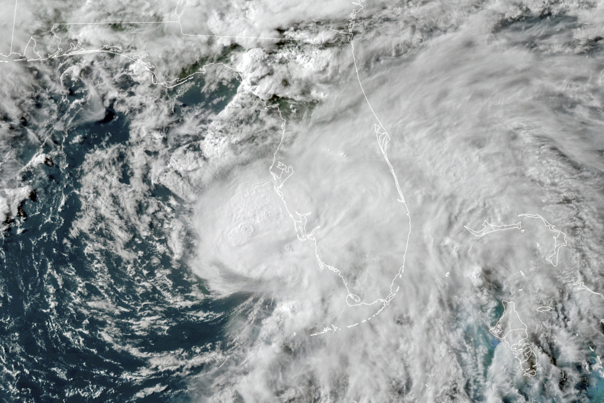 GOES-16 GeoColor satellite image taken Tuesday, July 6, 2021, at 21:50 GMT, and provided by NOAA, shows Elsa in the Gulf of Mexico off the coast of Florida [NOAA via AP]