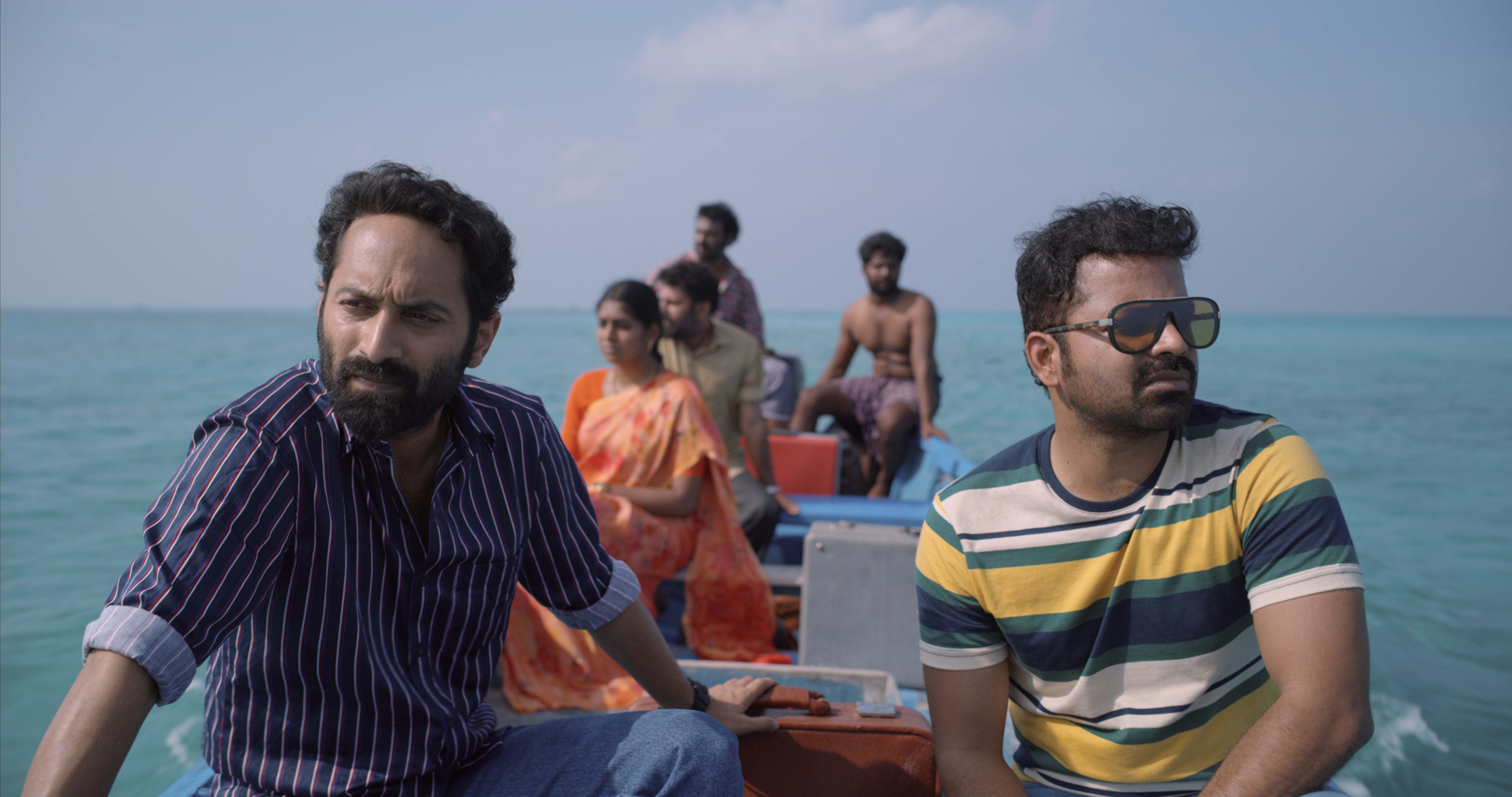 Faasil, (left), in Malik, the first film in which the actor plays a character older than his actual age [Courtesy of Amazon Prime Video]