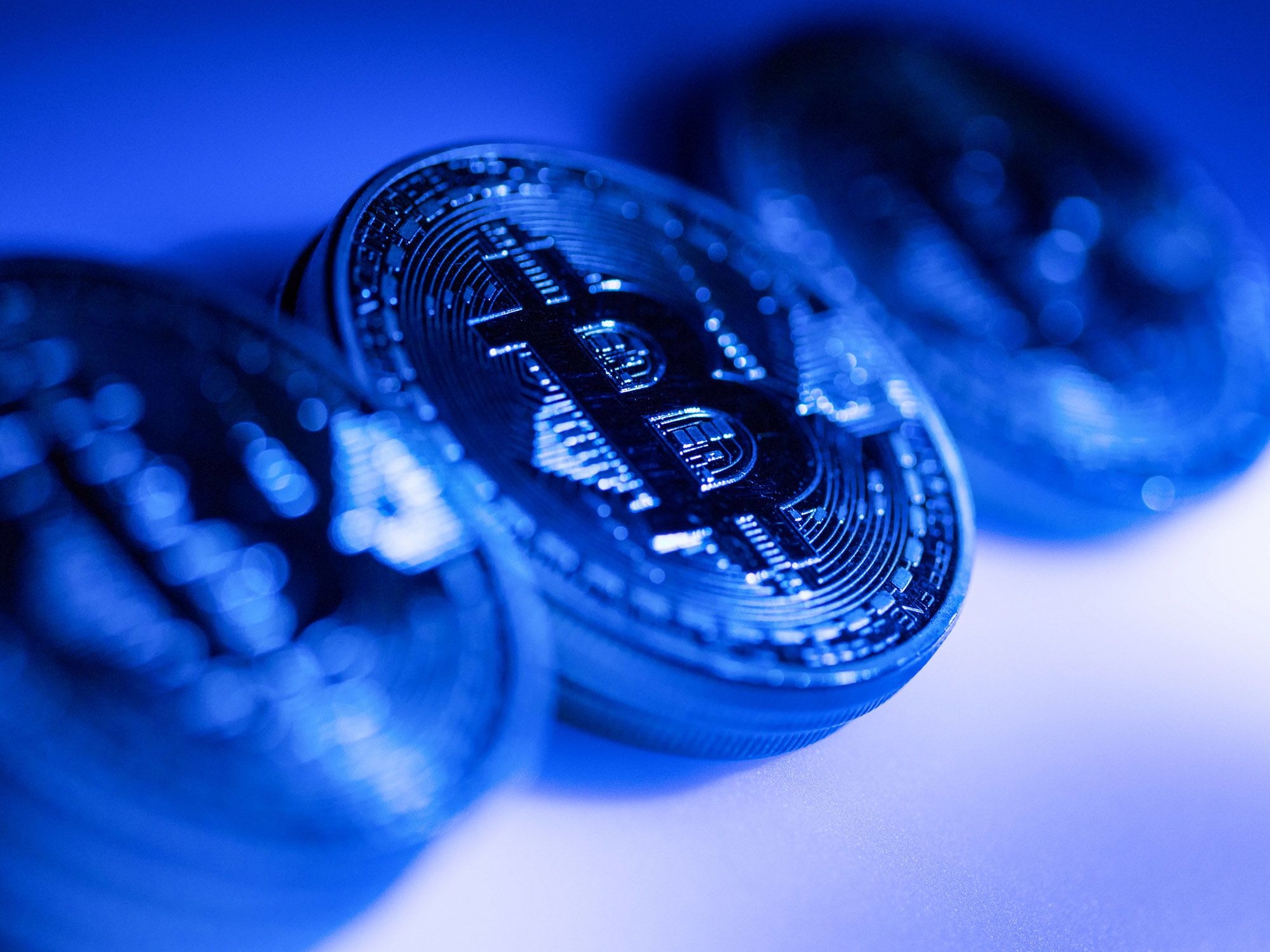Bitcoin tokens on display