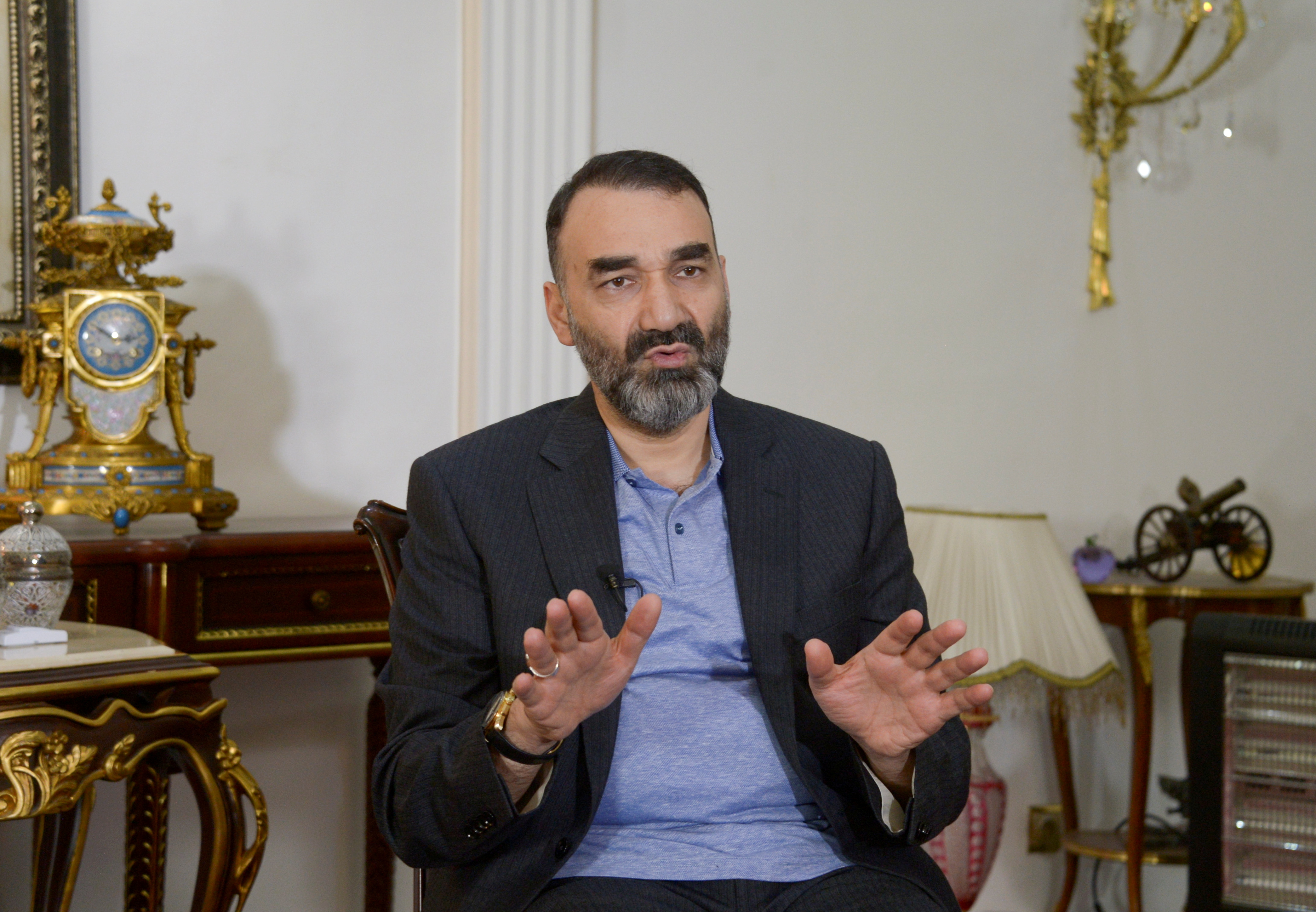 Atta Mohammad Noor, former governor of Balkh province, gives an interview in Mazar-i-Sharif