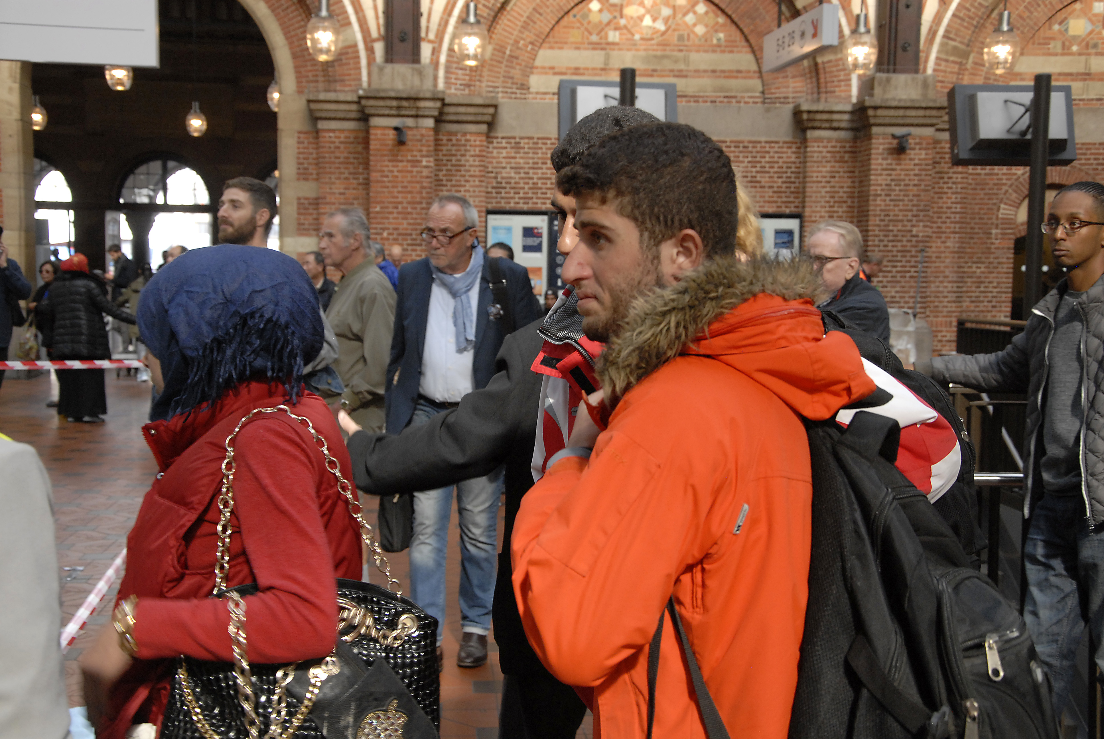 Refugees from various nationalities arrive at Copenhagen Central Train station