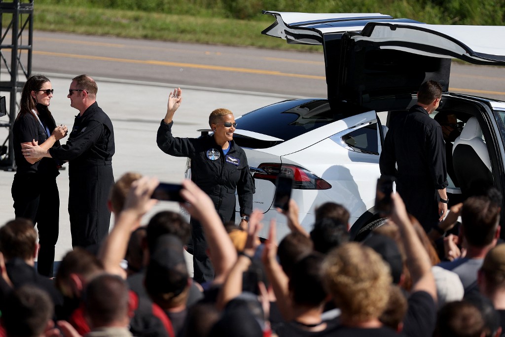The Inspiration4 crew members prepare to leave for their flight on the SpaceX Falcon 9 rocket and Crew Dragon at NASA’s Kennedy Space Center on Wednesday