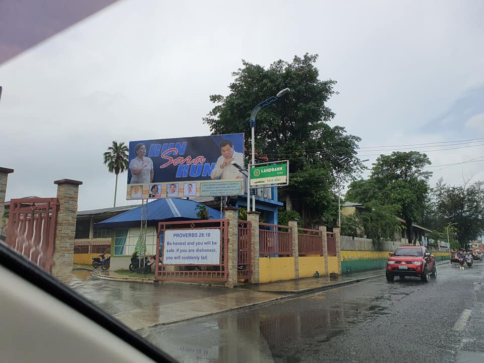 In recent months, huge banners urging Sara Duterte-Carpio to run for president in May 2022 have appeared across the country [Al Jazeera]