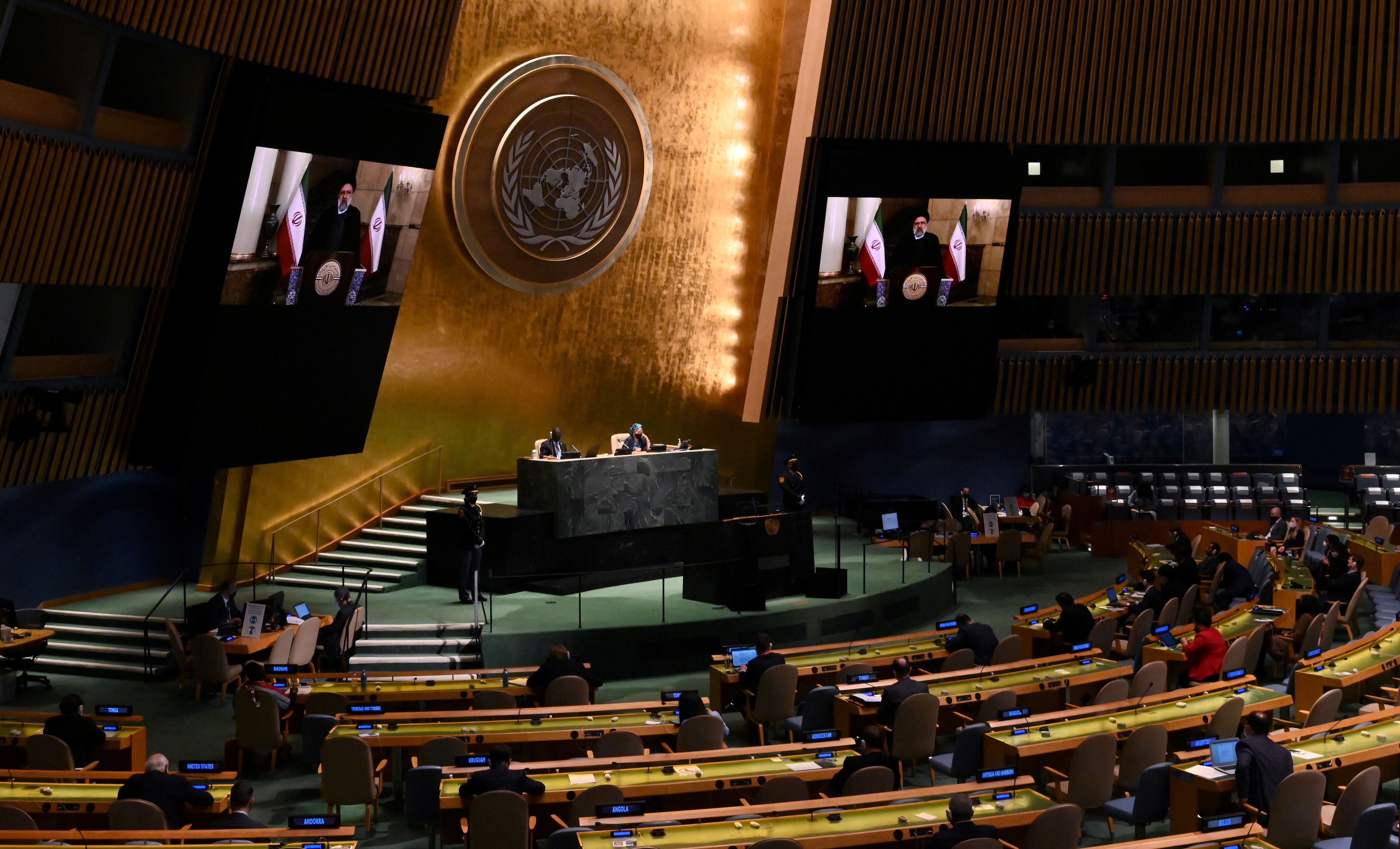 Iran’s President’s Ebrahim Raisi remotely addressed the 76th Session of the General Assembly at UN Headquarters in New York on Tuesday
