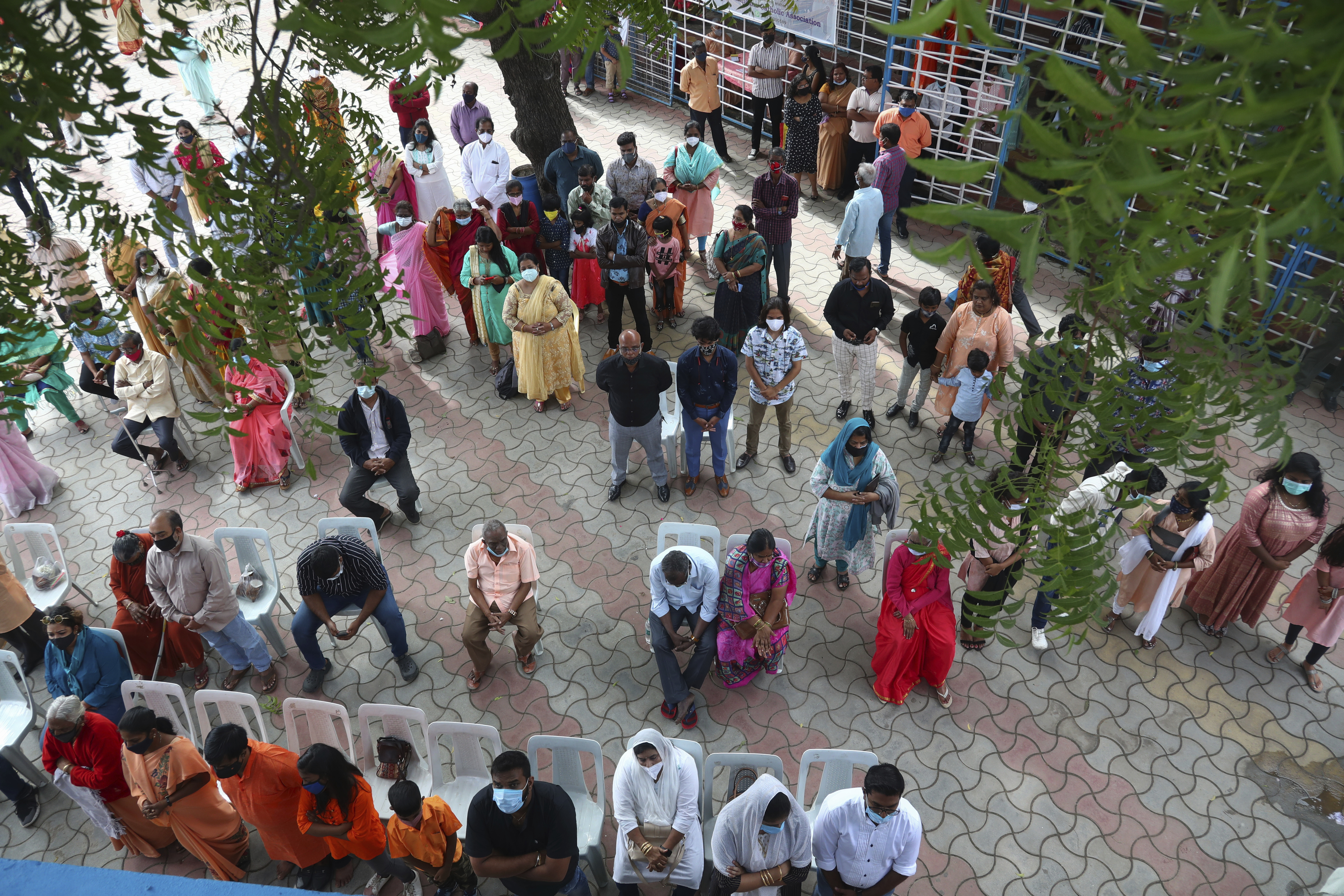 Indian Catholics attend mass during the annual feast of the birth of Virgin Mary at the Shrine of Our Lady of Health in Hyderabad, India