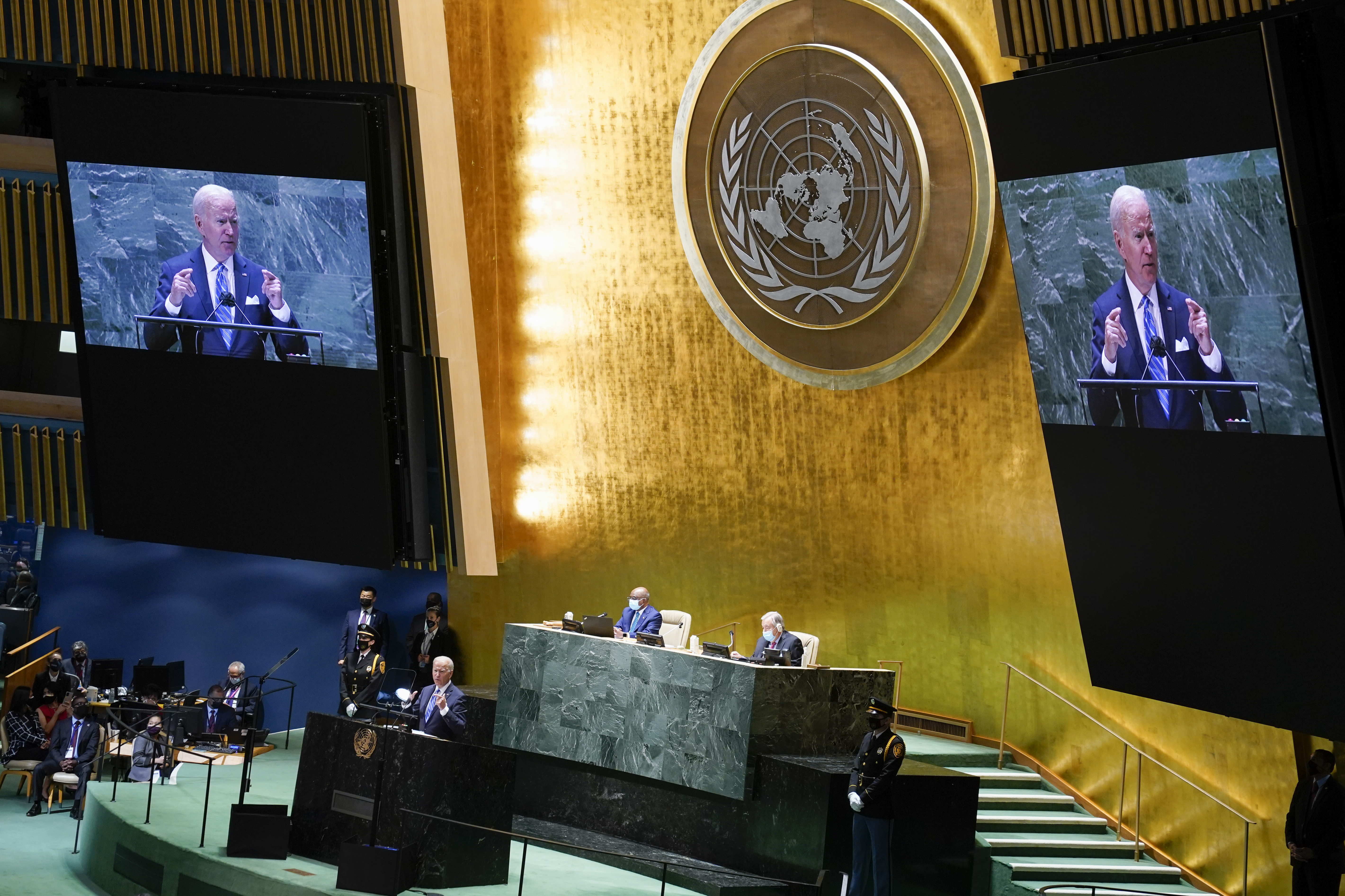 President Joe Biden delivers remarks to the 76th session of the UN General Assembly