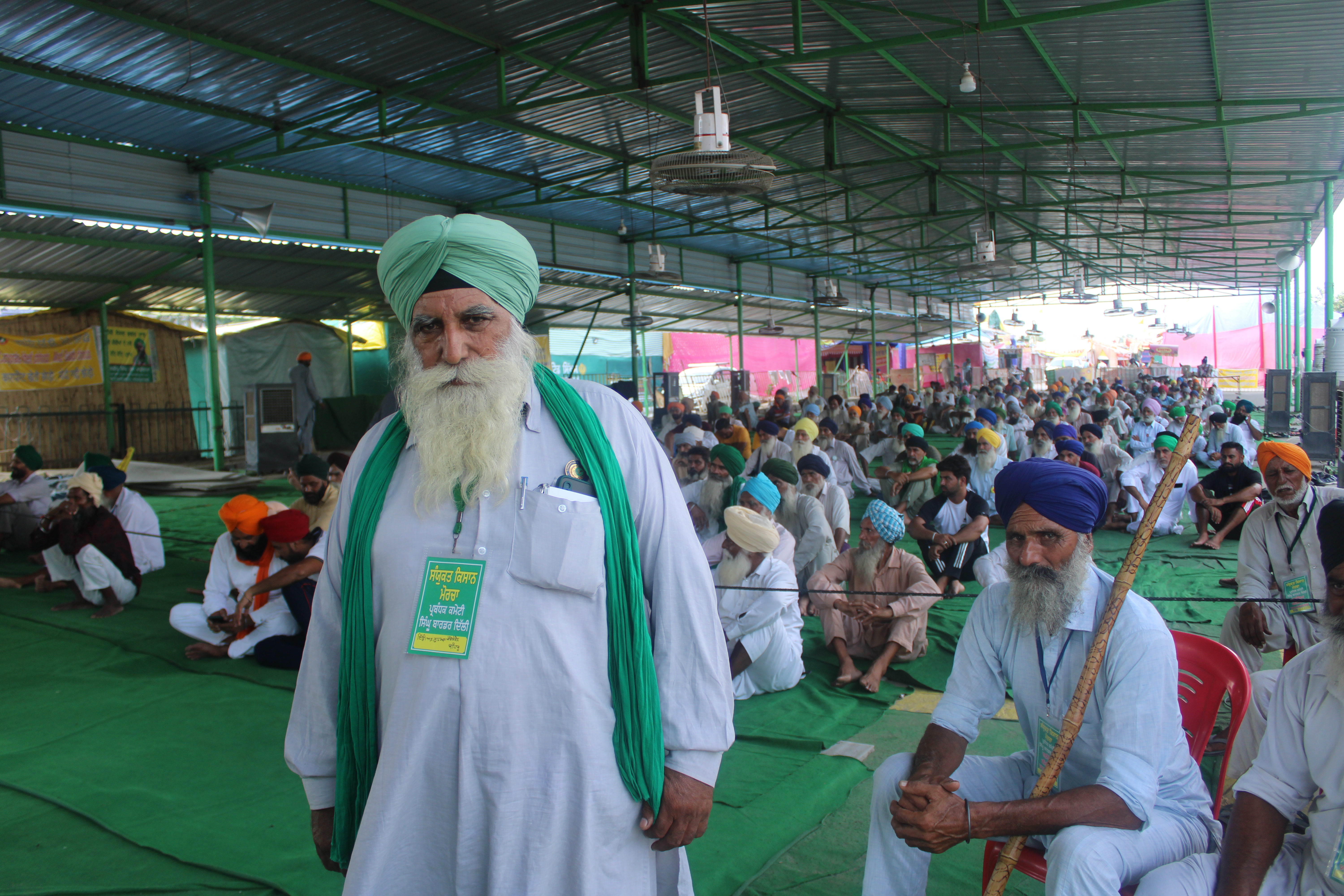 Raghbir Singh, left, of the Indian Farmers Association says they will campaign against BJP in state polls