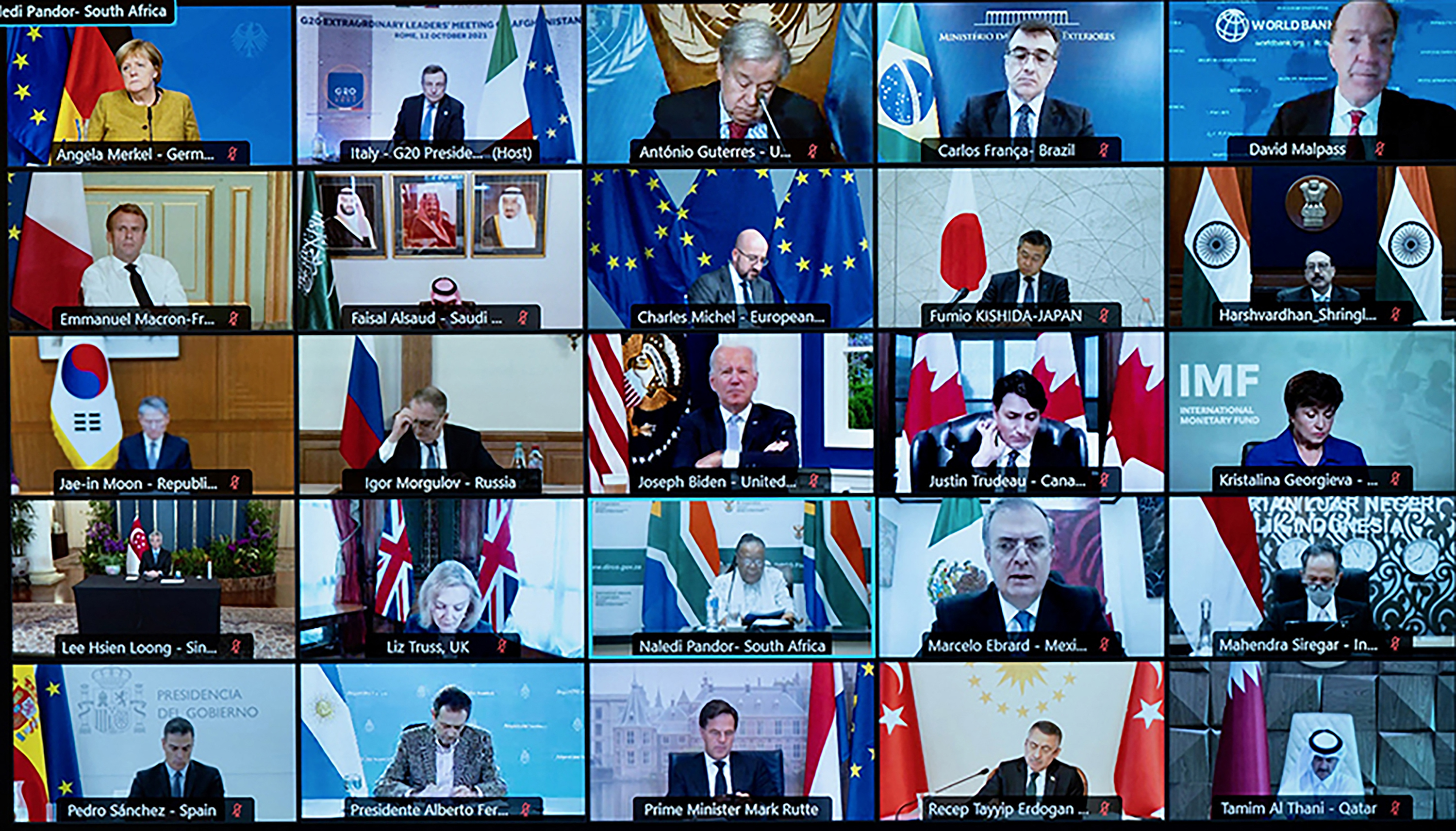 The extraordinary summit involved leaders and ministers from the G20 and key organisations such as the IMF and World Bank