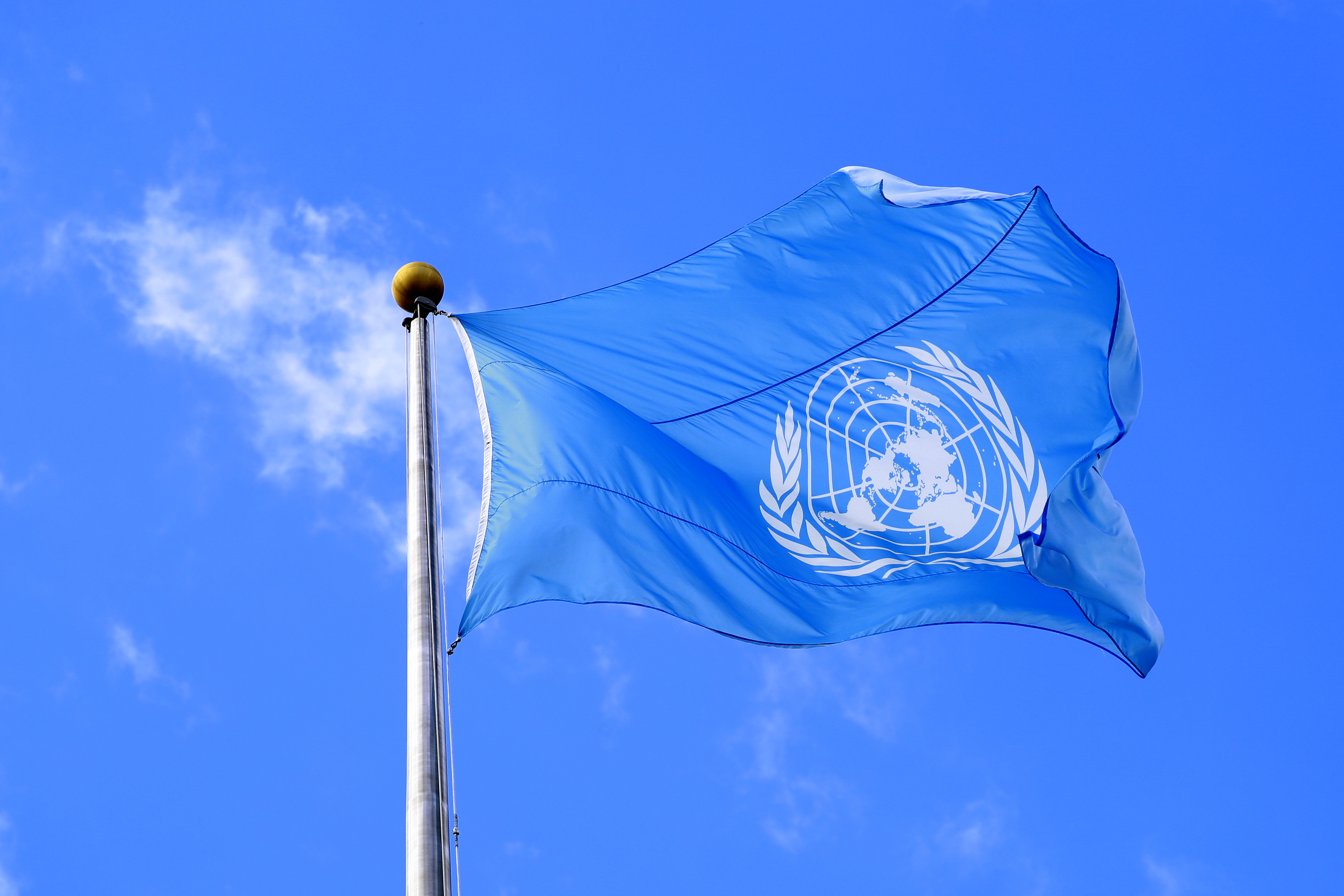 UN flag is seen