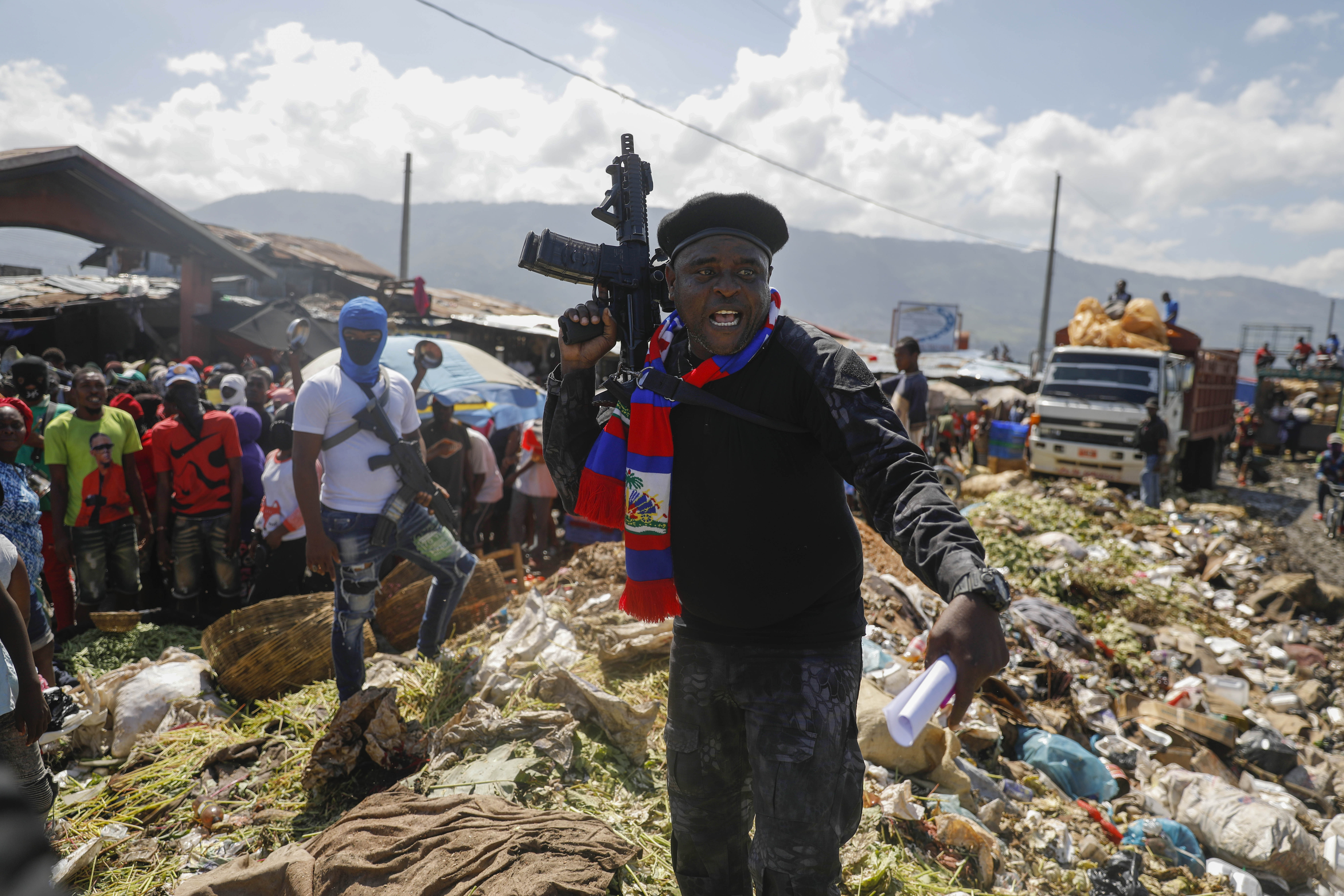 Barbecue, the leader of the G9 and Family gang, says his group is protesting against poverty and for justice in the slaying of President Jovenel Moise