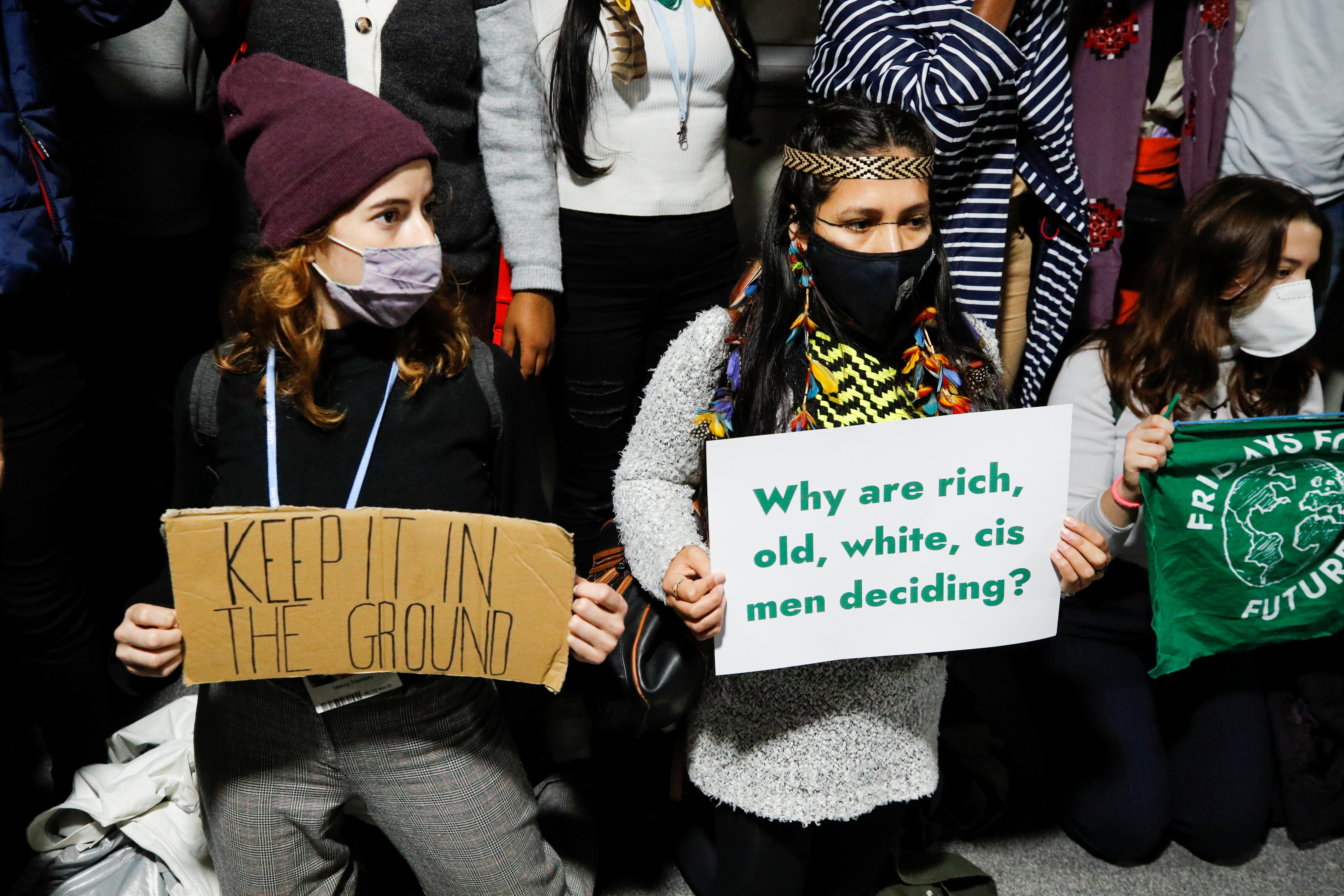 Climate activists protest during COP26 in Glasgow