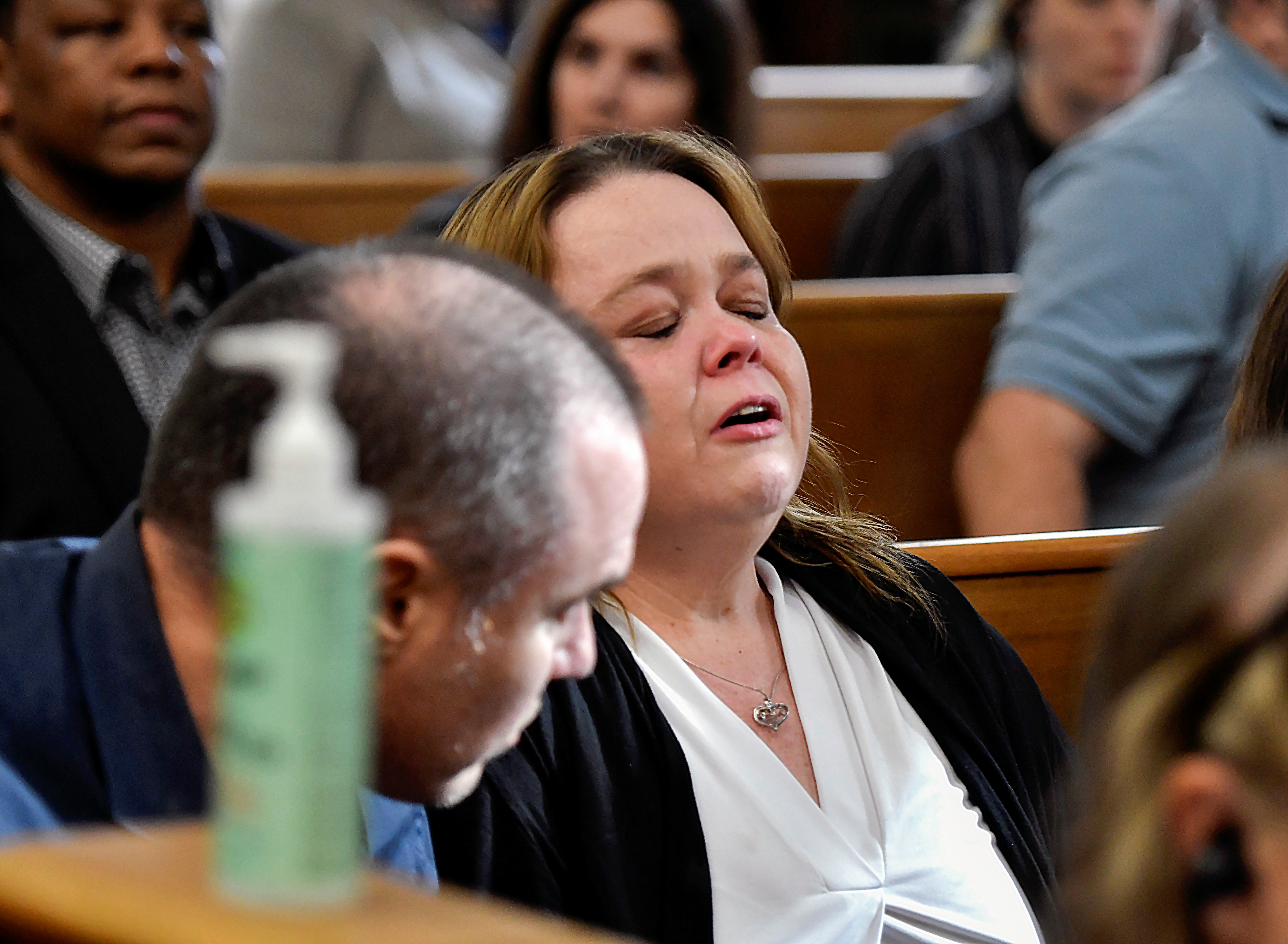Kyle Rittenhouse’s mother Wendy Rittenhouse reacts to the verdict on Friday