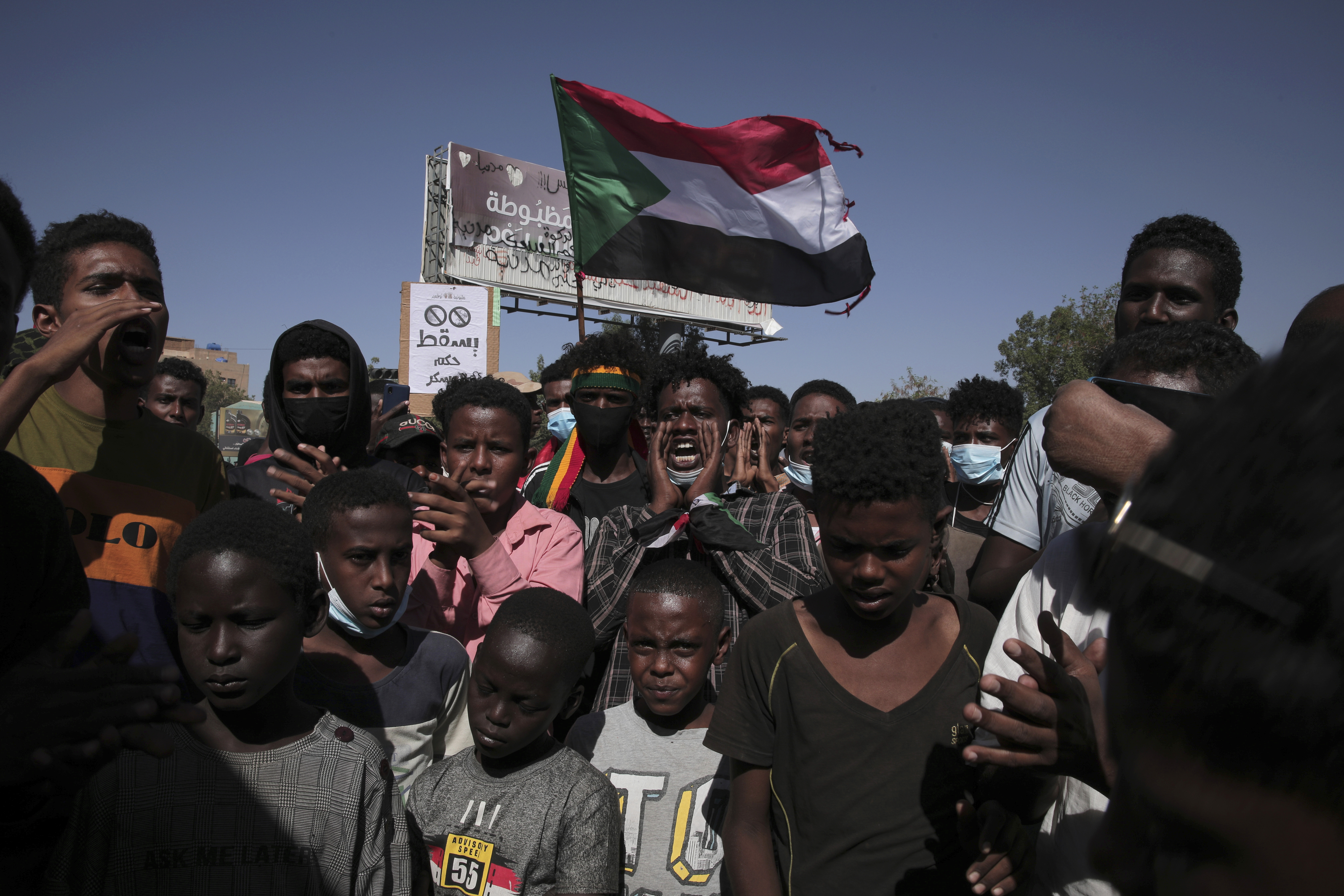 Thousands of protesters take to the streets to renew their demand for a civilian government in the Sudanese capital Khartoum