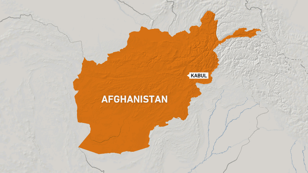Map of Afghanistan with Kabul highlighted