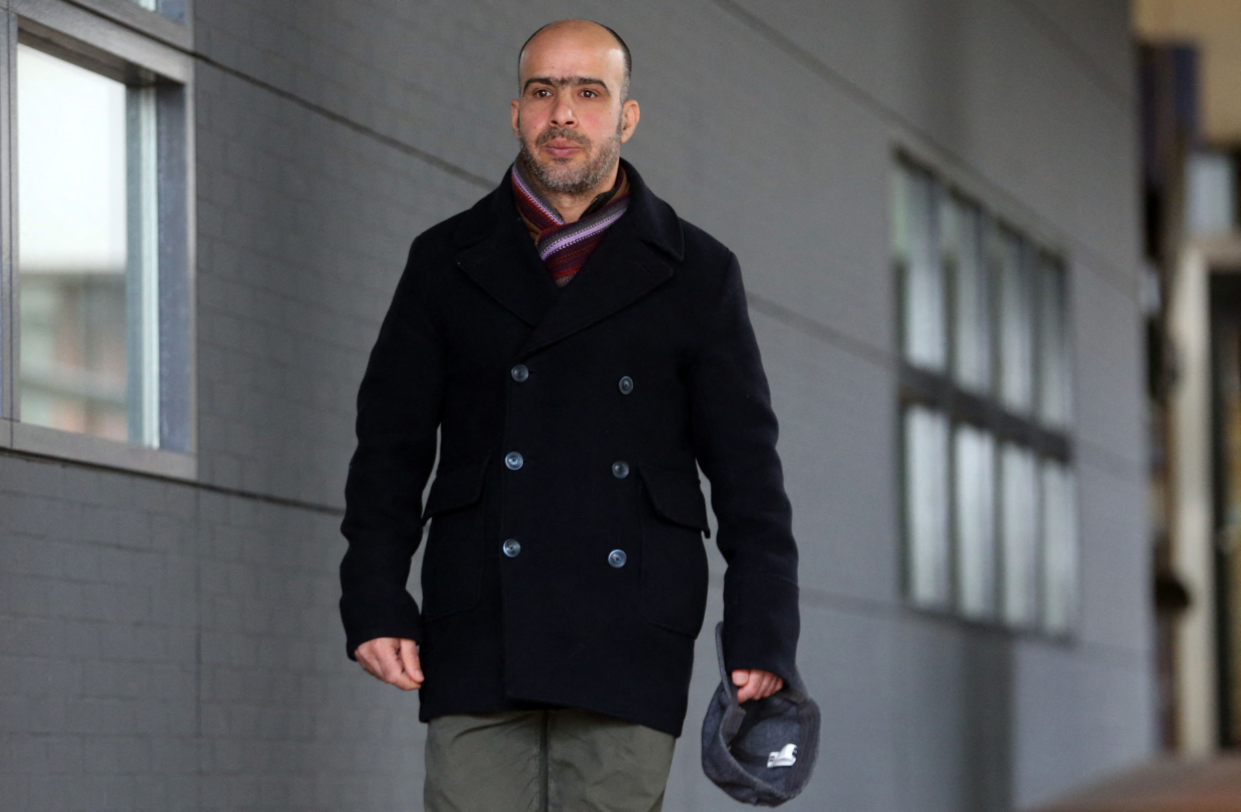 Dutch Palestinian Ismail Ziada leaves The Hague on January 29, 2020, after a court said it had no jurisdiction in a case against Israeli politician Benny Gantz