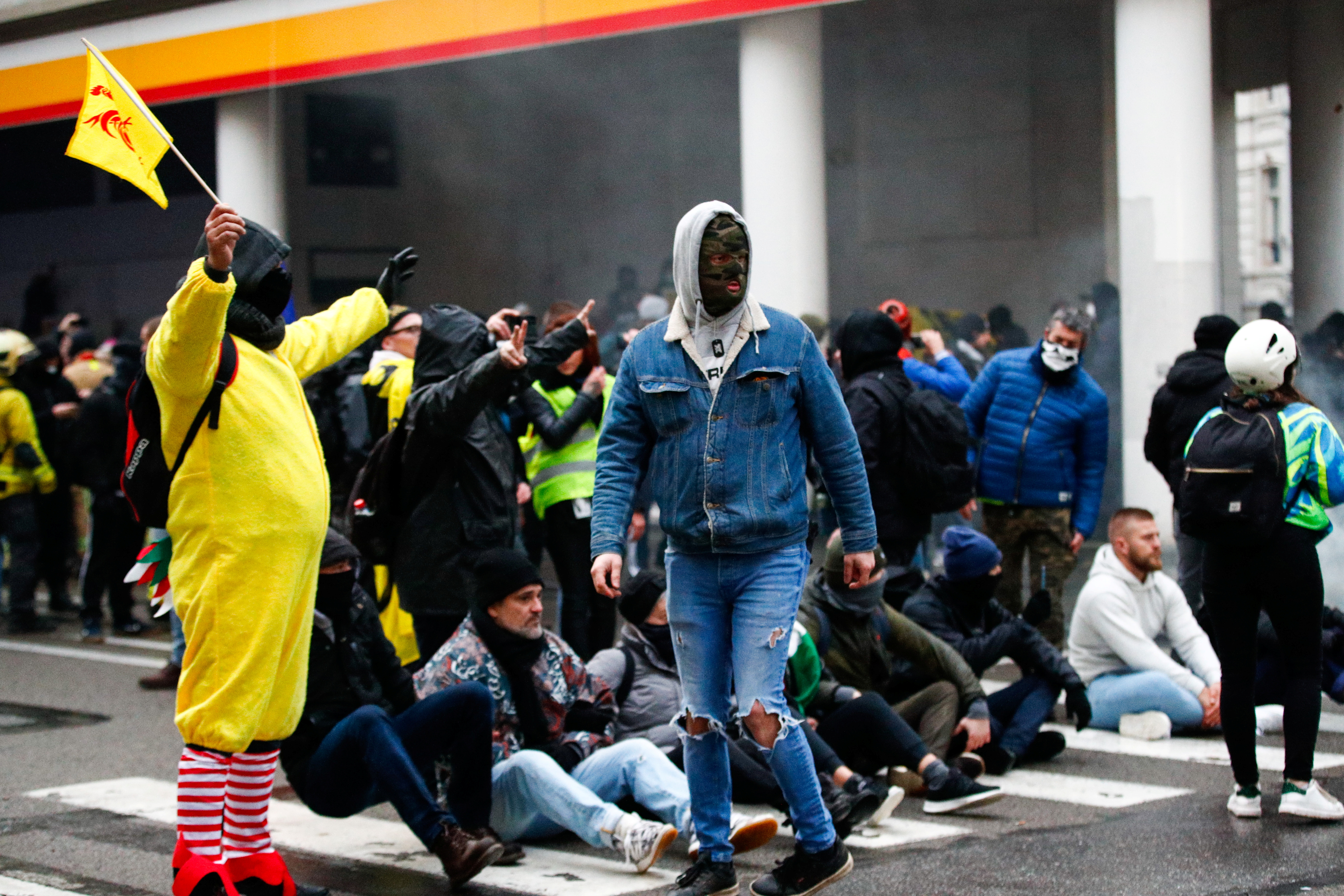 Anti-COVID protest in Brussels