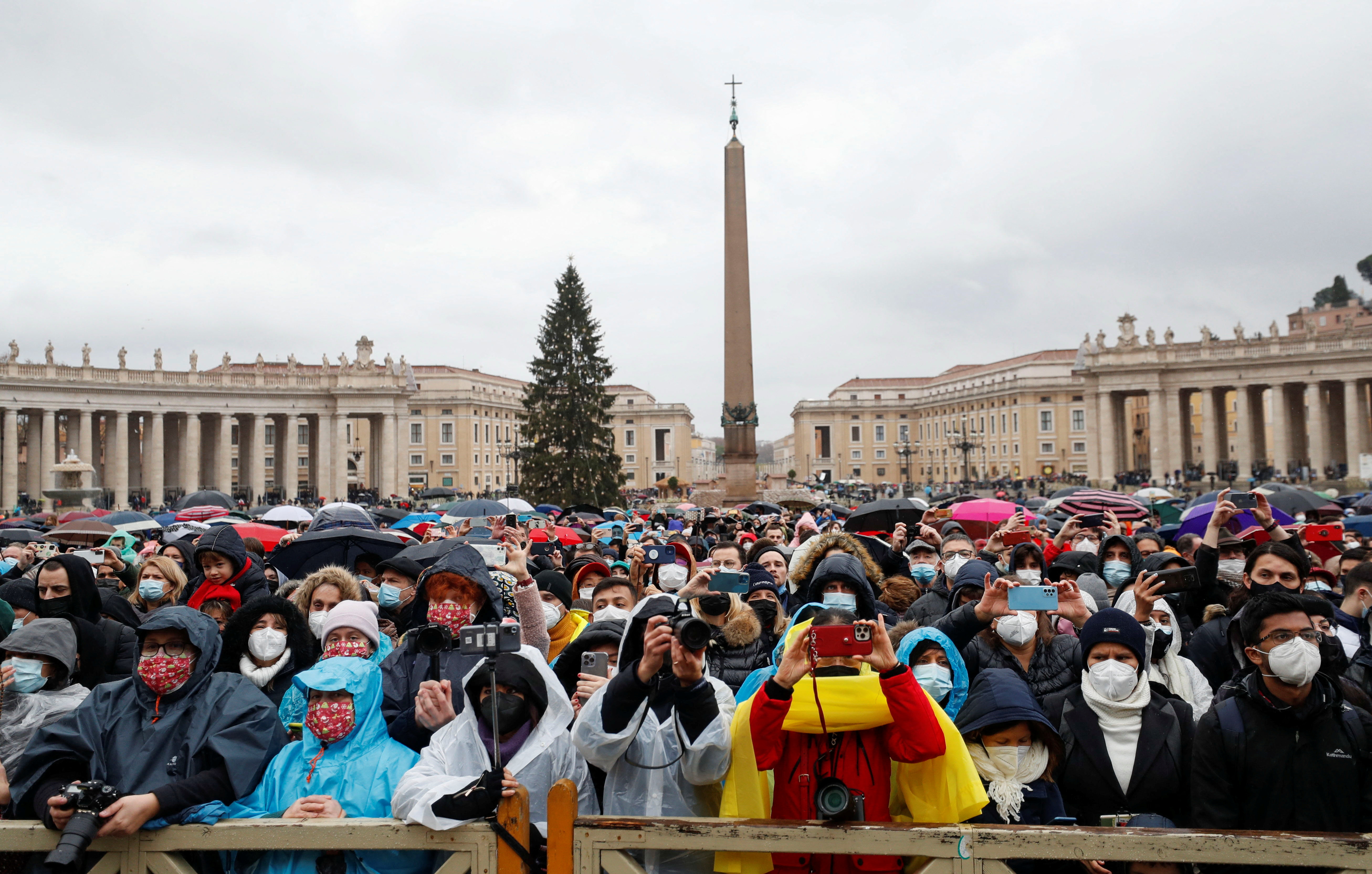 Amid a record-setting rise in COVID cases in Italy this week, only a few thousand people flocked to St Peter’s Square for Francis’ annual Christmas address