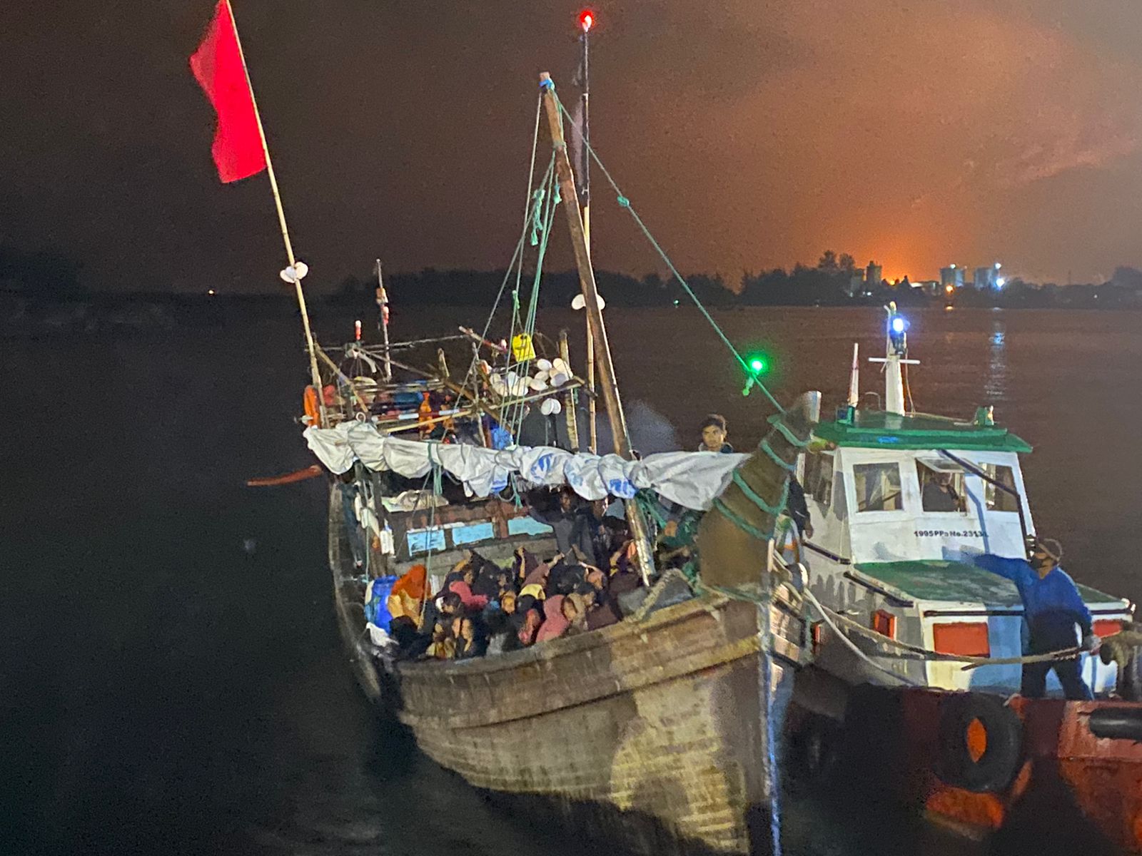 On Tuesday, Indonesian authorities had initially rejected the refugee boat, which had a broken engine and was taking on water [Photo courtesy of Geutanyoe Foundation]