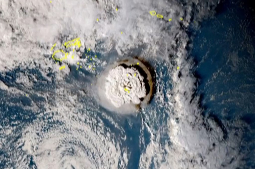 A screenshot from footage by Japan’s Himawari-8 satellite