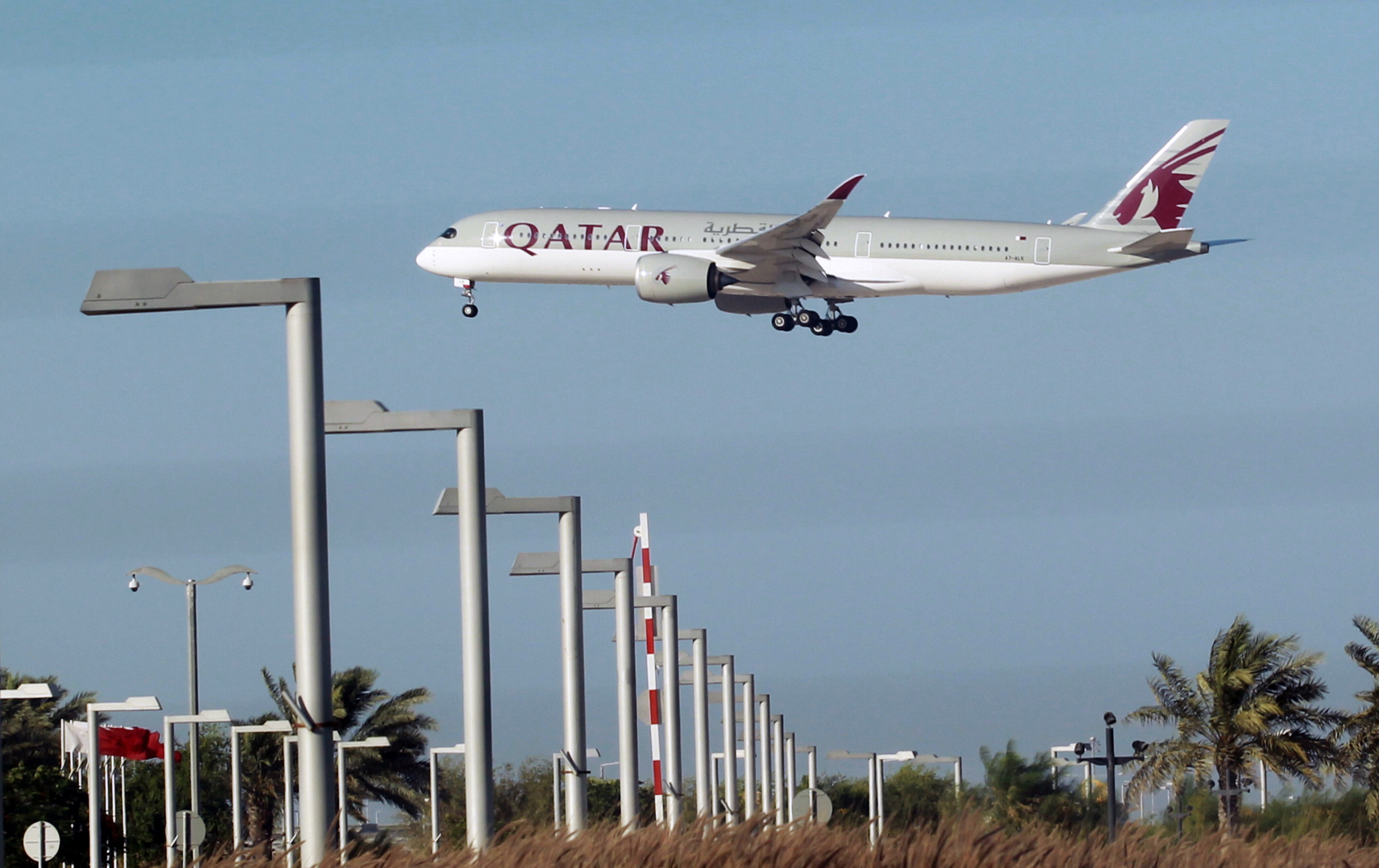 Qatar Airways plane mid air