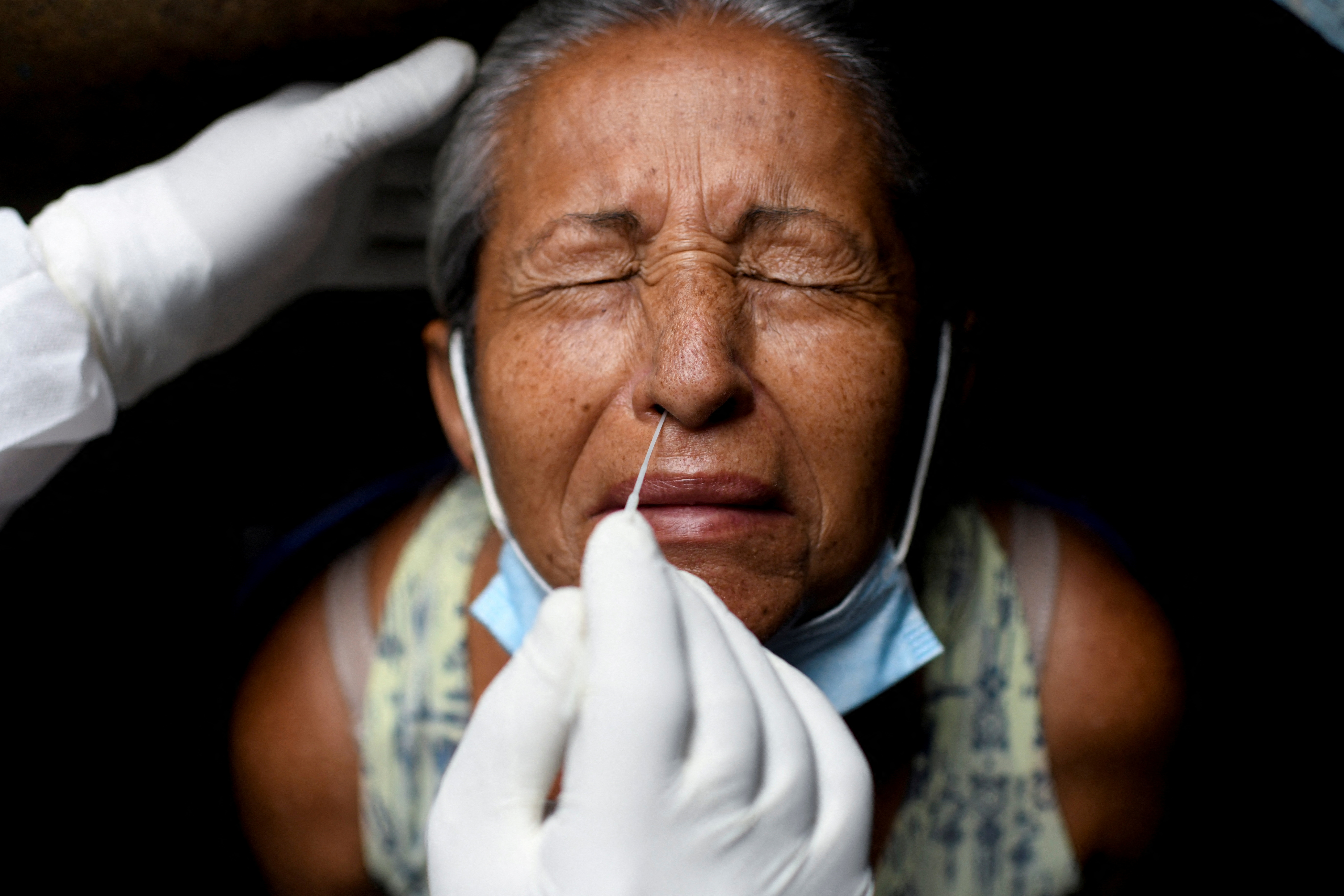People are tested for COVID-19 in Brazil