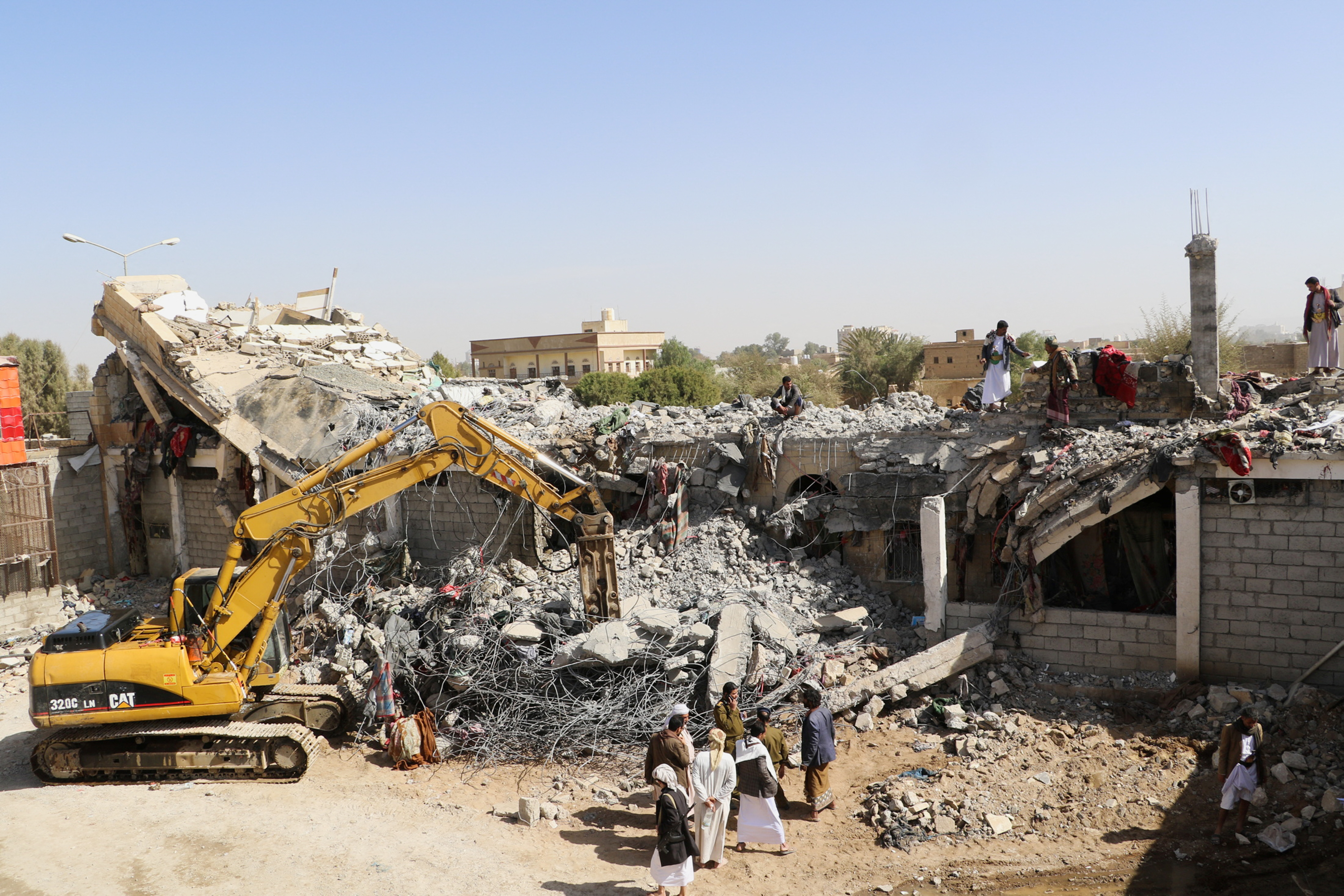 Detention center that has recently been targeted by air strikes in Saada, Yemen