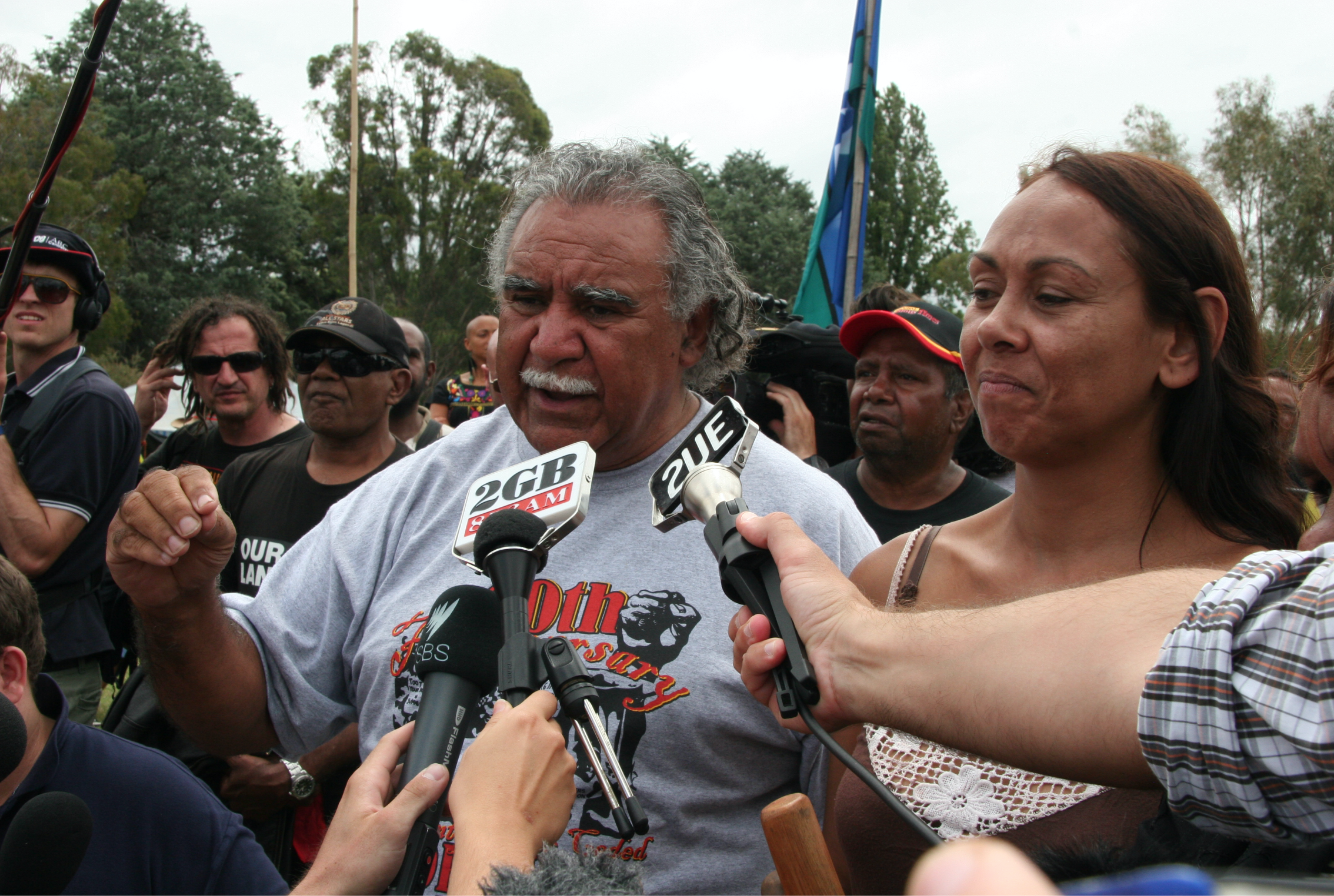 Ghillar Michael Anderson has been involved in the Aboriginal Tent Embassy since it was established as a vigil in 1972 [Valerie Bishard, Enlightning Productions]