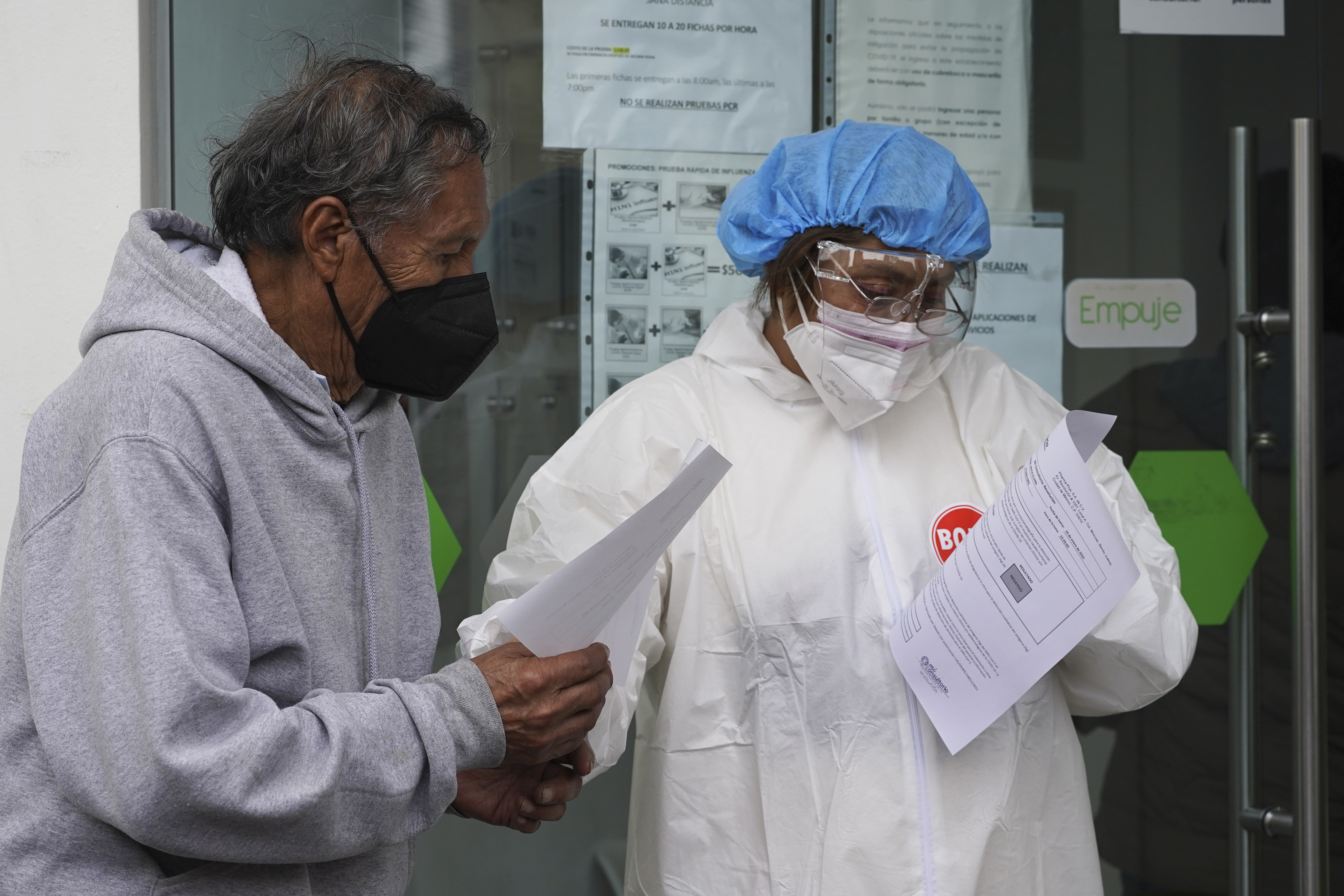 Patient receiving results of COVID test