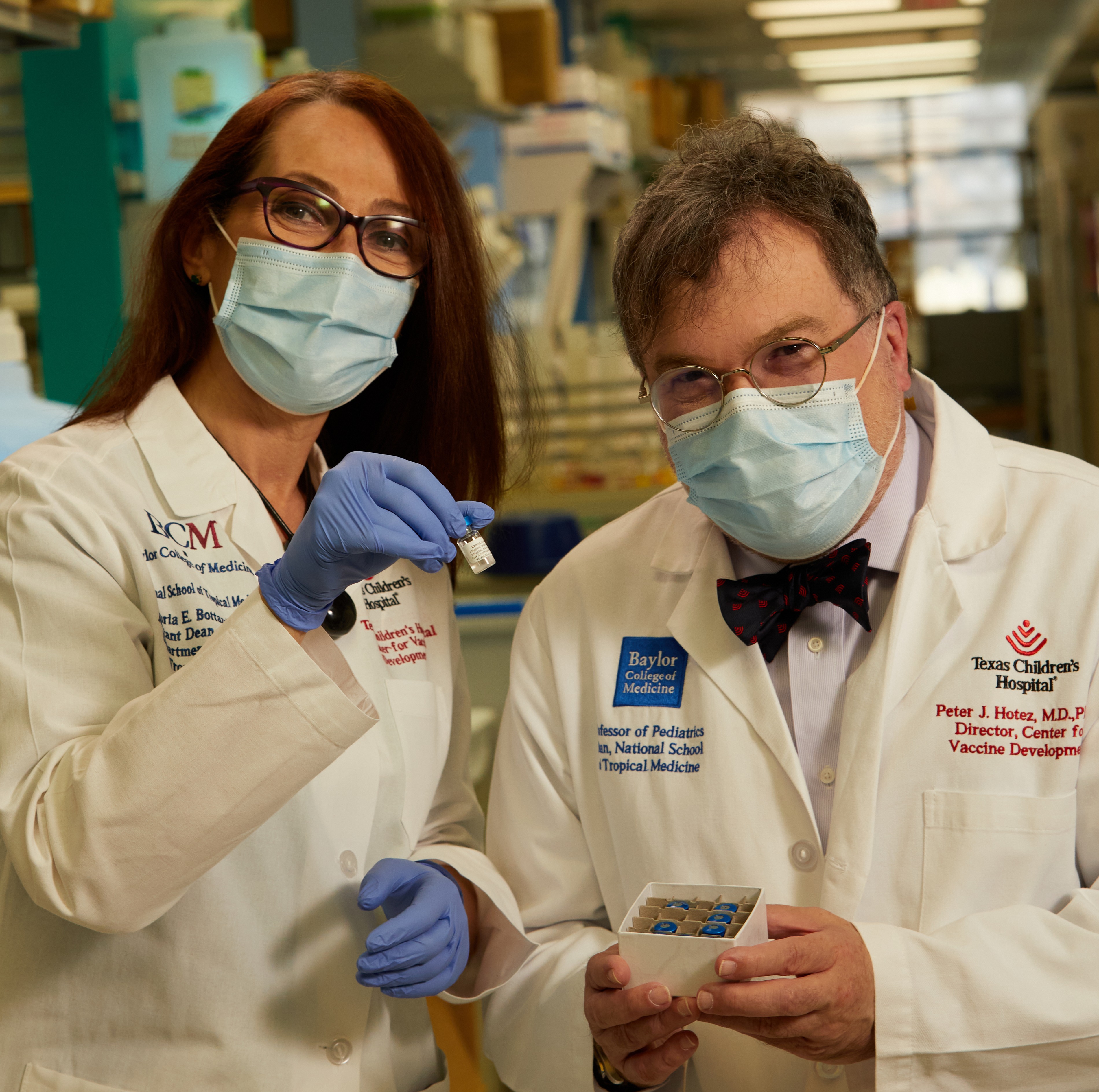 Doctors Maria Elena Bottazzi and Peter Hotez at Texas Children’s Hospital used traditional technology to make a coronavirus vaccine for global use [Courtesy of Texas Children’s Hospital]