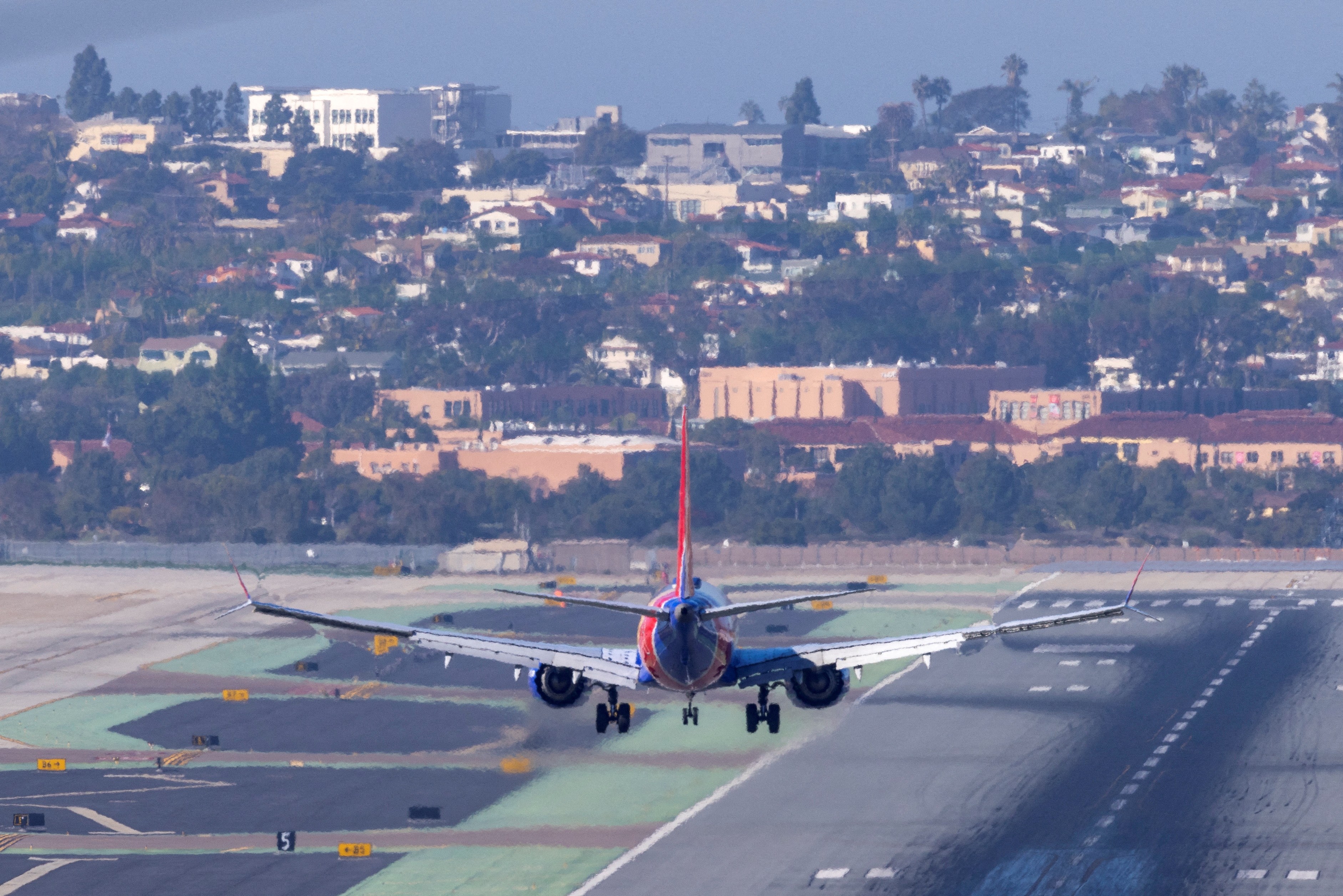A Southwest Airlines plane approaches landing at San Diego International Airport in California as United States telecom companies, airlines and the FAA continue to discuss the potential impact of 5G wireless services on aircraft electronics